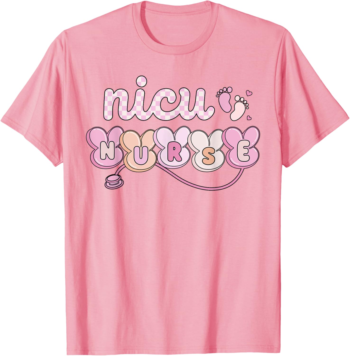 Easter NICU Nurse Retro Bunny T-Shirt for Neonatal Care Professionals - 1