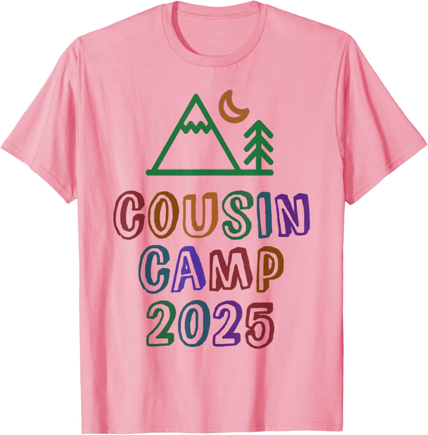 Kids Cousin Camp 2025 Grandma Crew Squad Sleepaway T-Shirt Fun Design - 3
