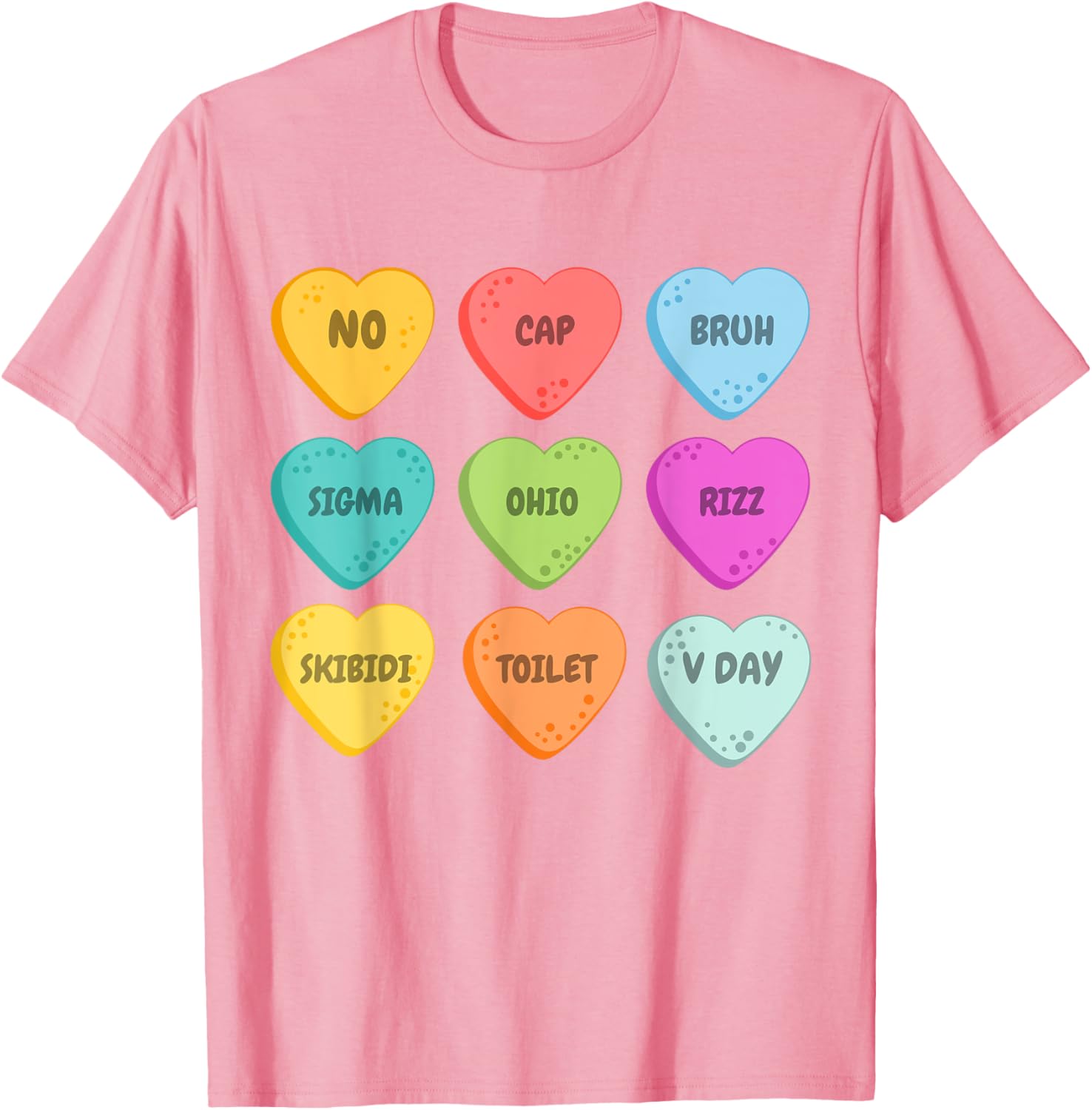 Skibidi Valentine's Day Rizz Candy Heart T-Shirt for Groovy Love Vibes - 18