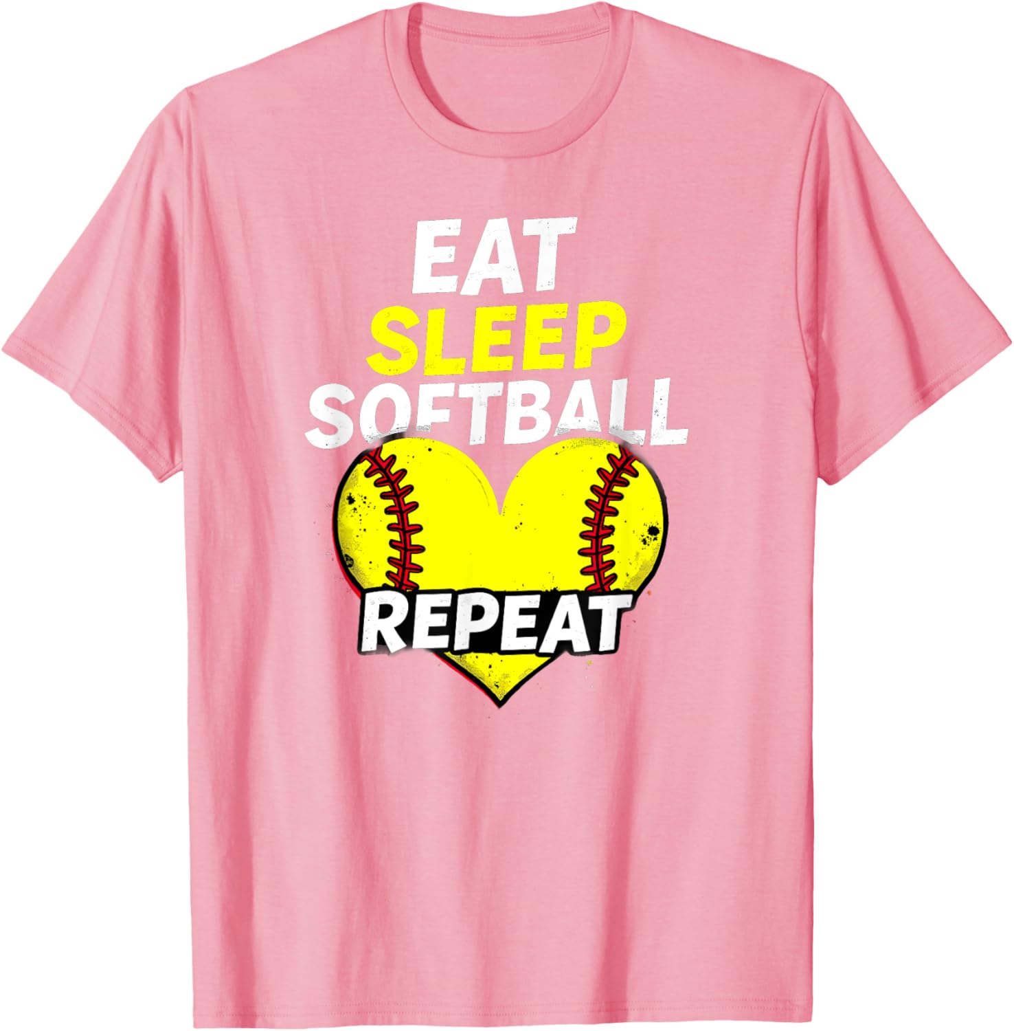 Eat Sleep Softball Repeat Girls T-Shirt Fun Sports Apparel for Fans - 11