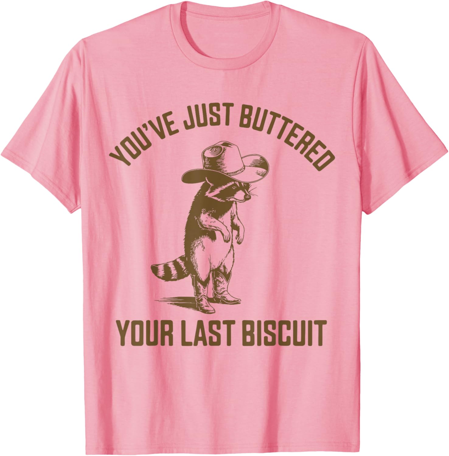 Funny Cowboy Raccoon T-Shirt Perfect for Biscuit Lovers and Humor Fans - 1