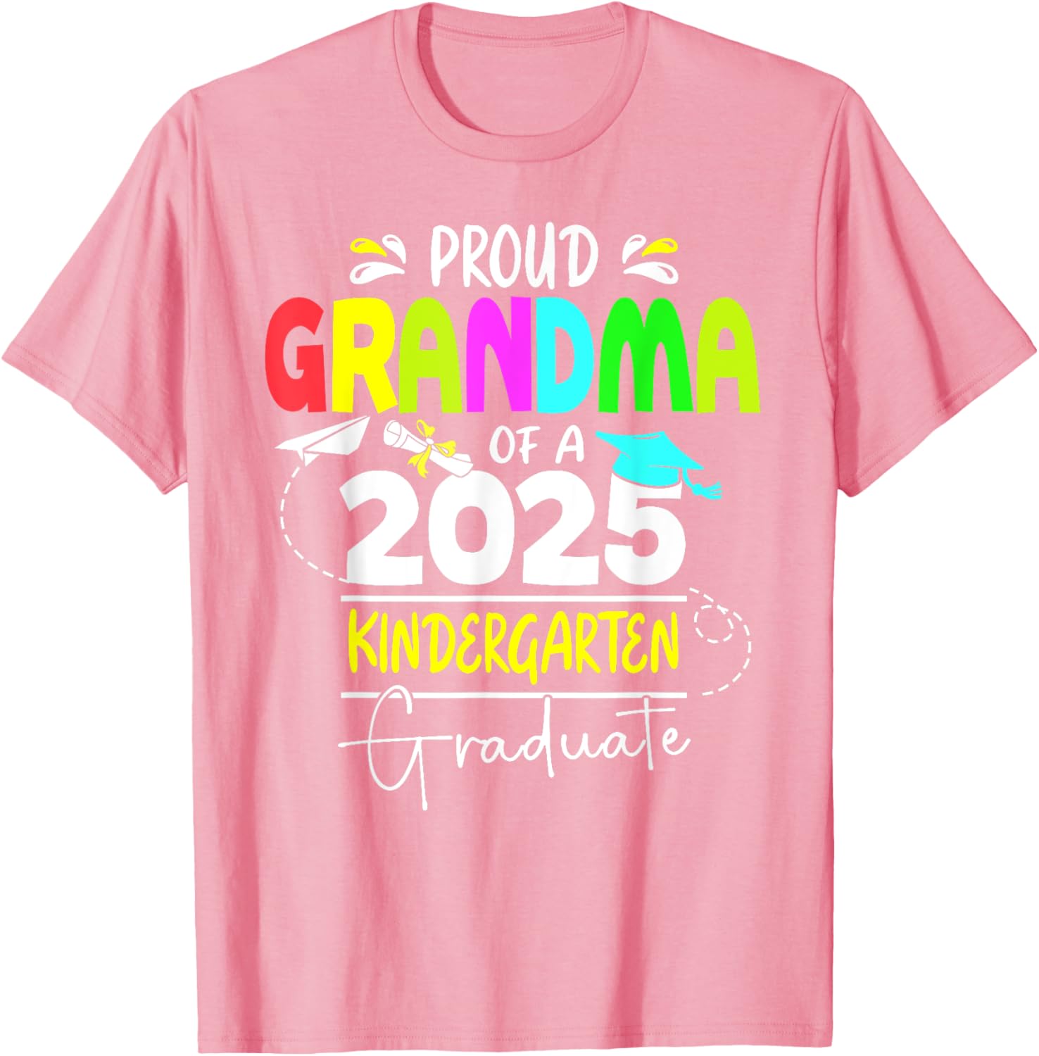 Proud Grandma 2025 Kindergarten Graduate T-Shirt for Celebrating Success - 24
