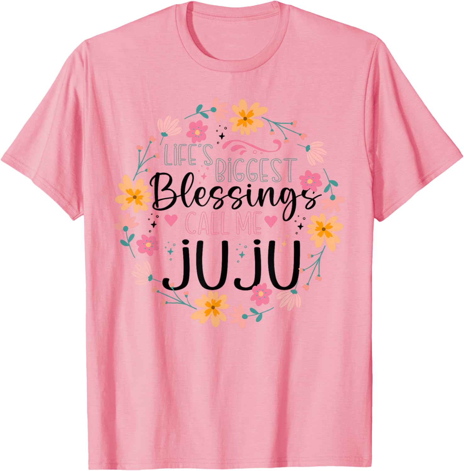 Floral Grandma T-Shirt Life's Greatest Blessings Call Me Juju Gift - 12