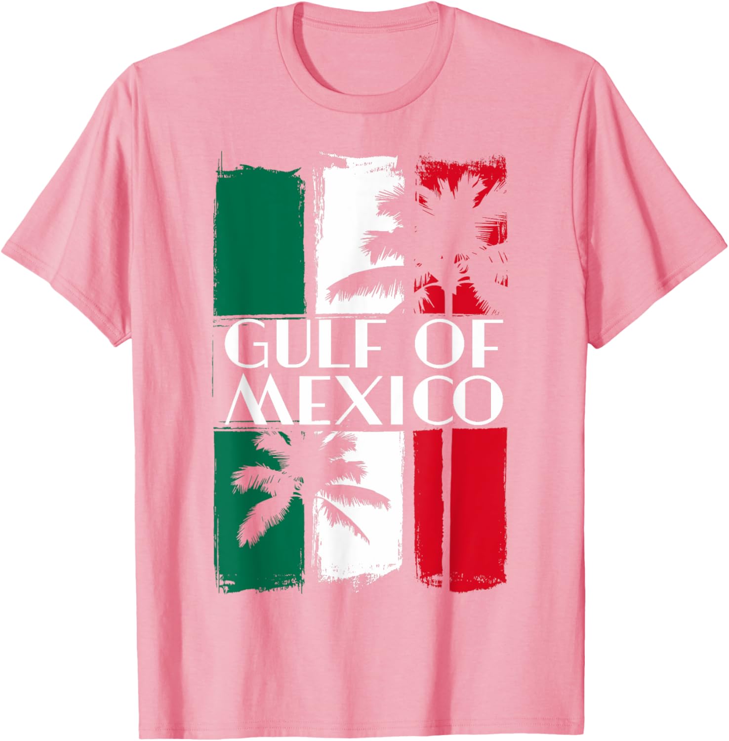 Gulf of Mexico T-Shirt with Mexican Flag Colors and Palm Trees - 4