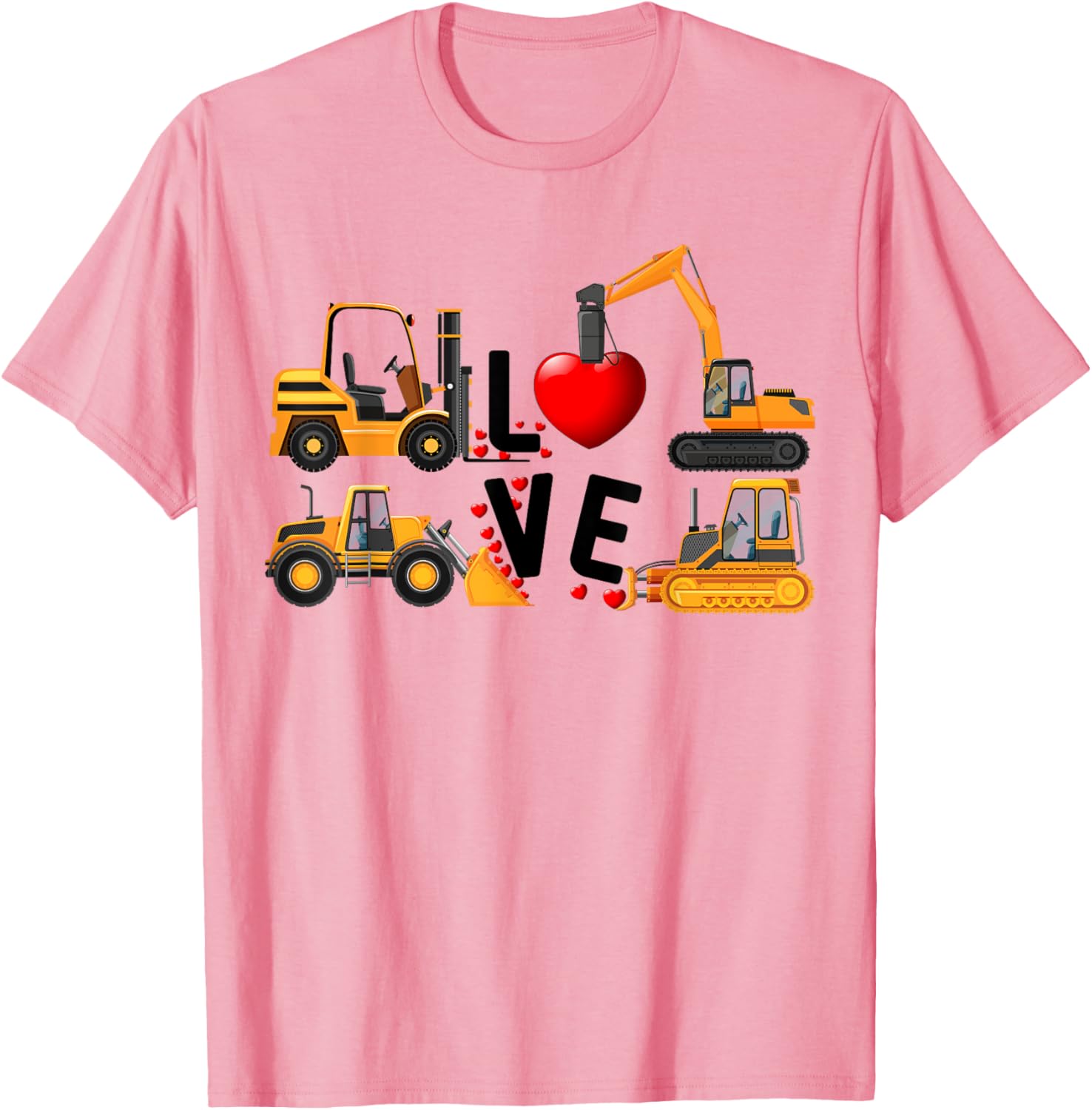 Cute Excavator Hearts Valentine's Day T-Shirt for Boys - Fun and Stylish! - 3