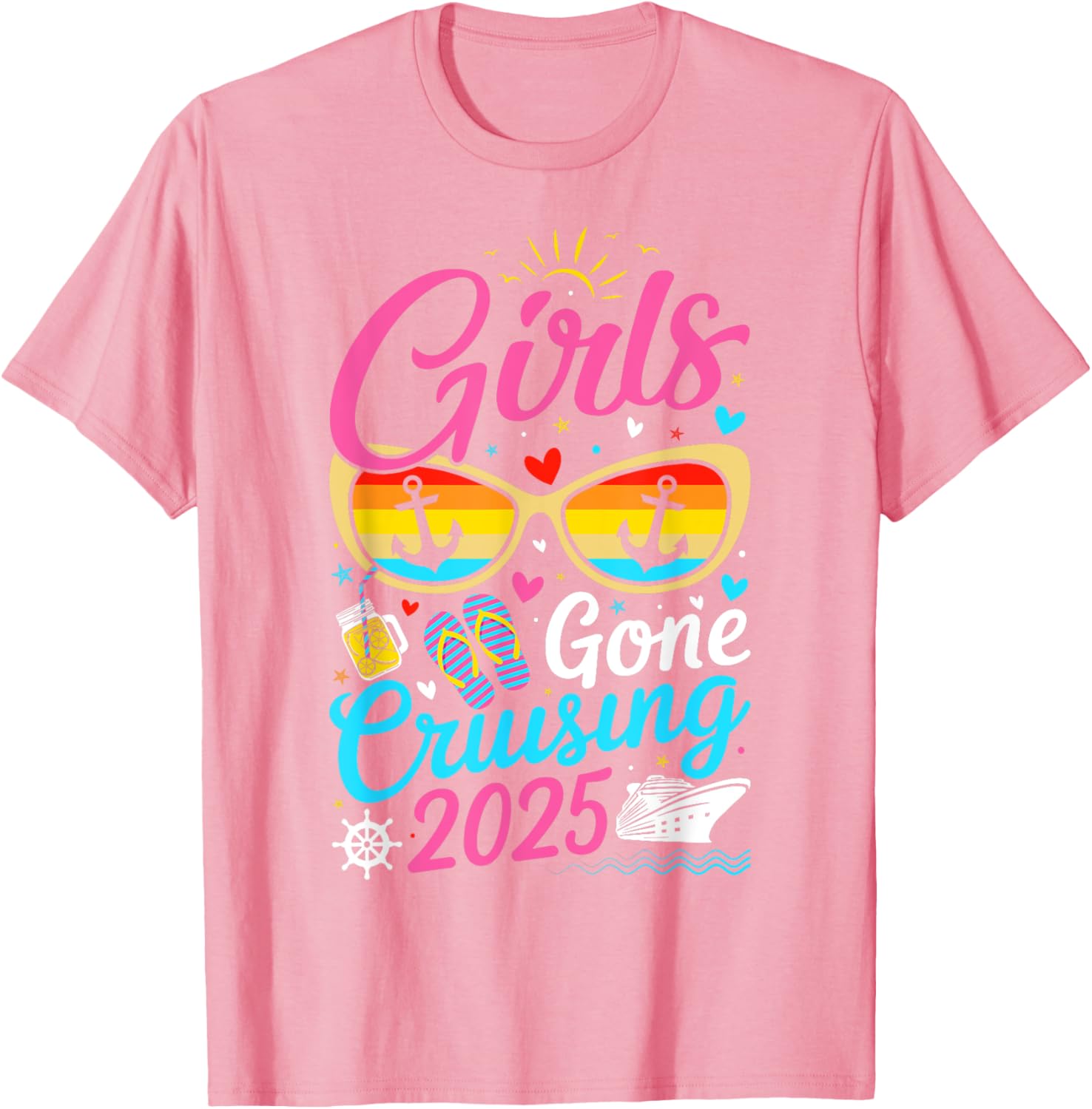 Girls Gone Cruising Vacation 2025 Party Cruise T-Shirt for Fun Adventures - 9