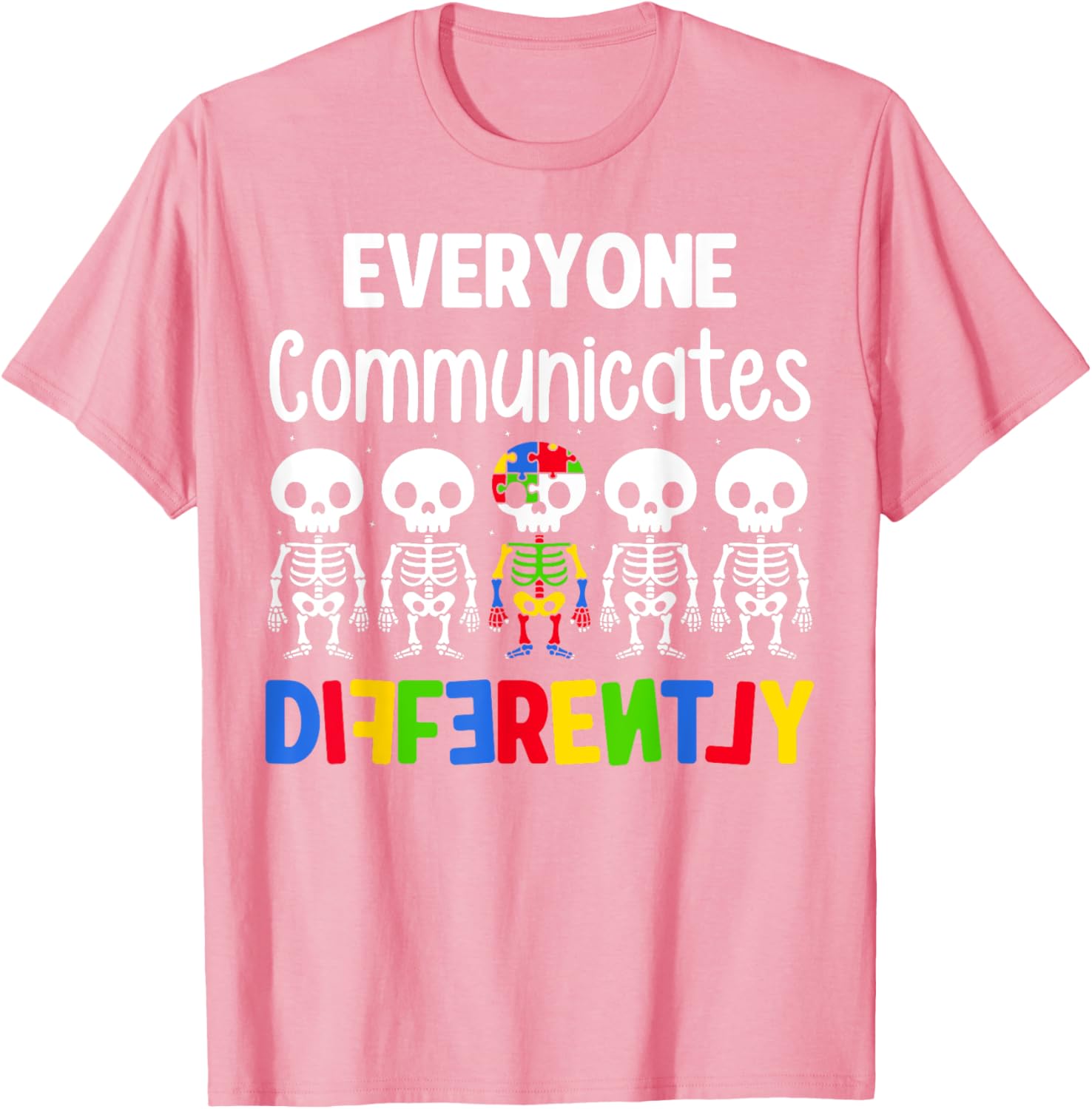 Everyone Communicates Differently Autism T-Shirt for Kids Fun and Inclusive - 14