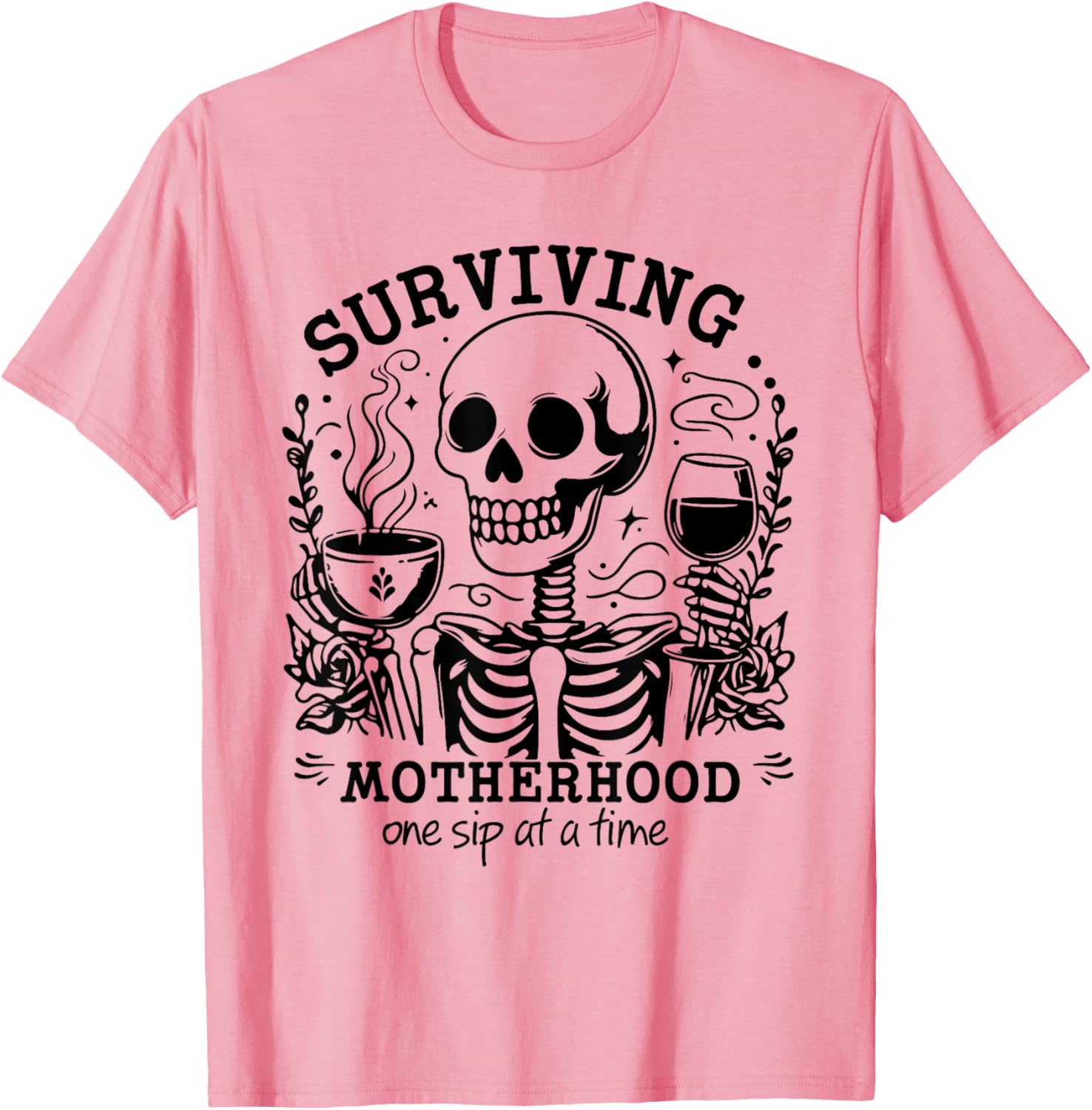 Funny Mom Coffee T-Shirt Surviving Motherhood One Sip At A Time - 5