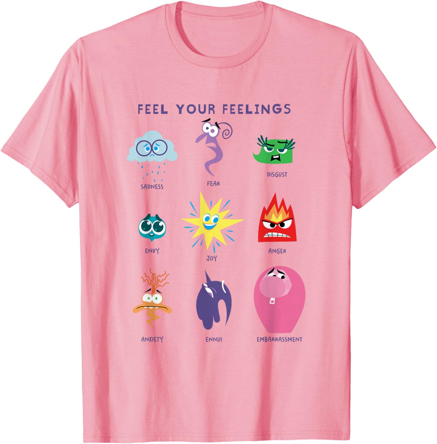 Disney Pixar Inside Out 2 Feel Your Feelings Emotions T-Shirt for Kids - 2