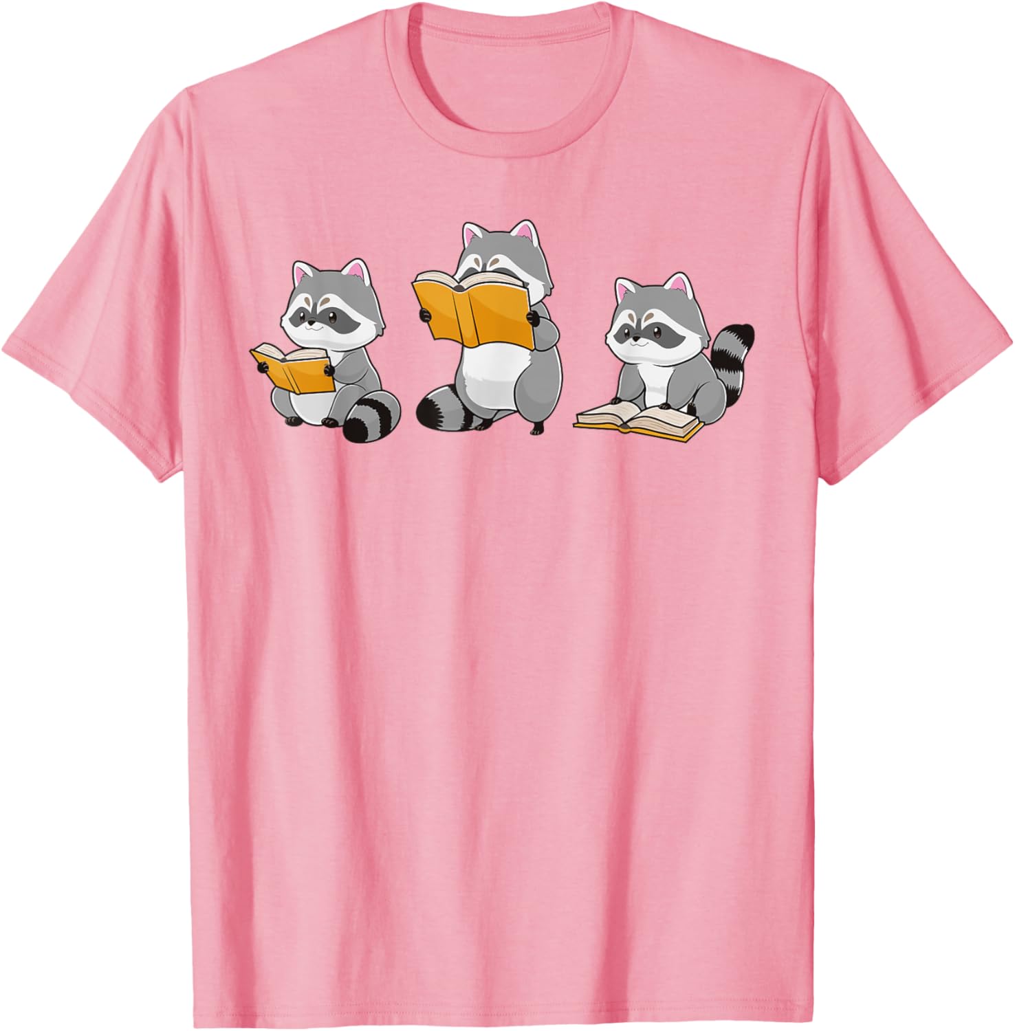 Cute Raccoon Reading Books T-Shirt for Book Lovers and Bookworms - 8