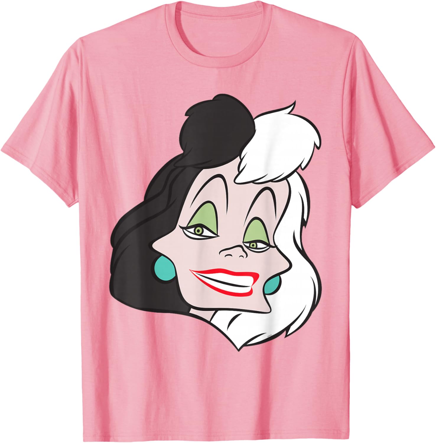 Fashionable Cruella De Vil Big Face T-Shirt for Disney Villains Fans - 28