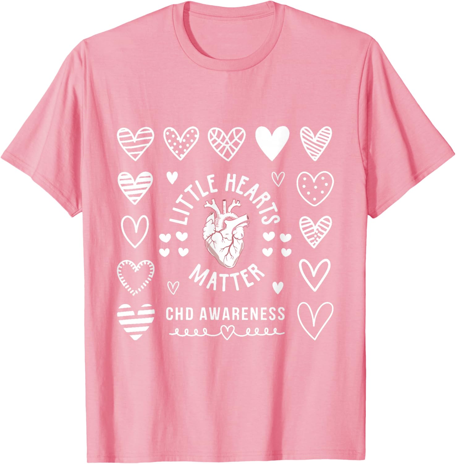 Heart Anatomy Valentine CHD Awareness T-Shirt for Heart Health Support - 15