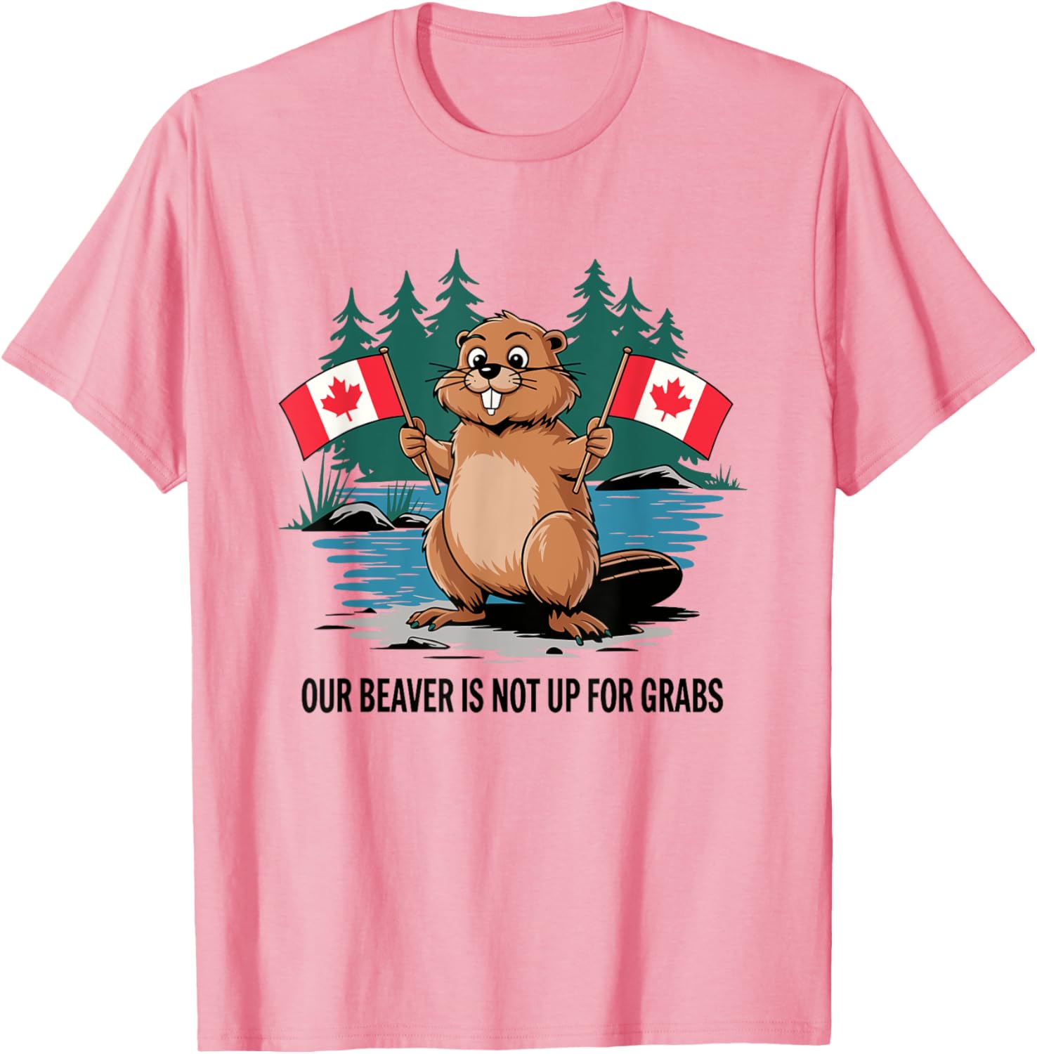 Funny Canadian Beaver T-Shirt with Flags for Canada Pride Enthusiasts - 6