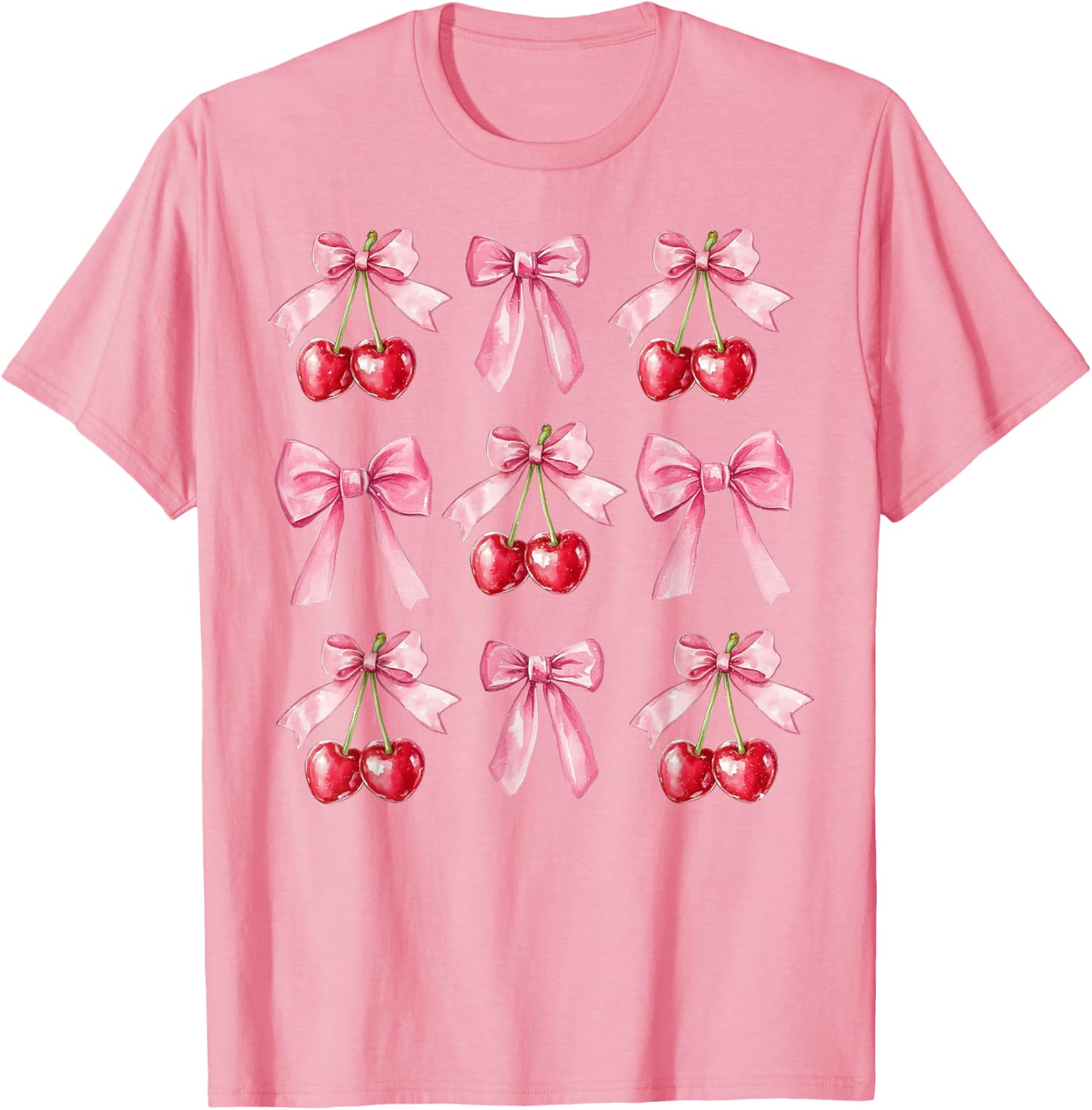 Cute Pink Coquette Bow Cherry Valentine's Day Sweater for Women and Girls - 4