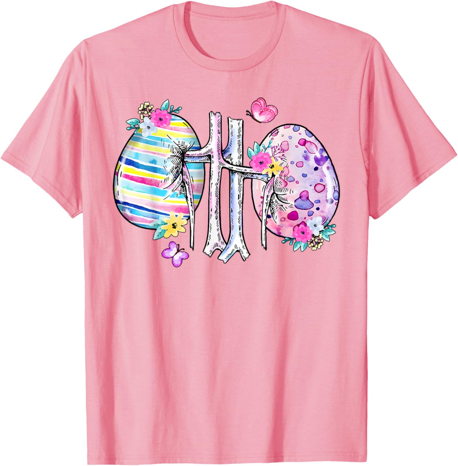 Floral Kidney Easter Egg T-Shirt for Dialysis Nurses and Technicians - 16