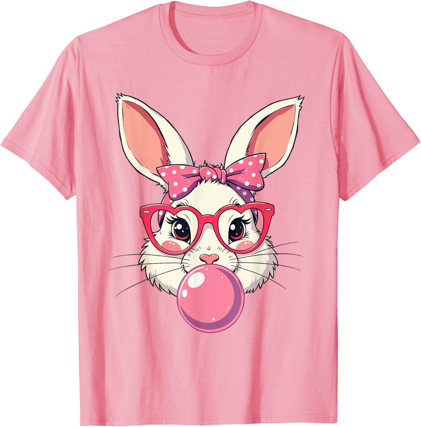Cute Bunny Face Bow T-Shirt for Easter Fun - Kids and Adults Available - 24