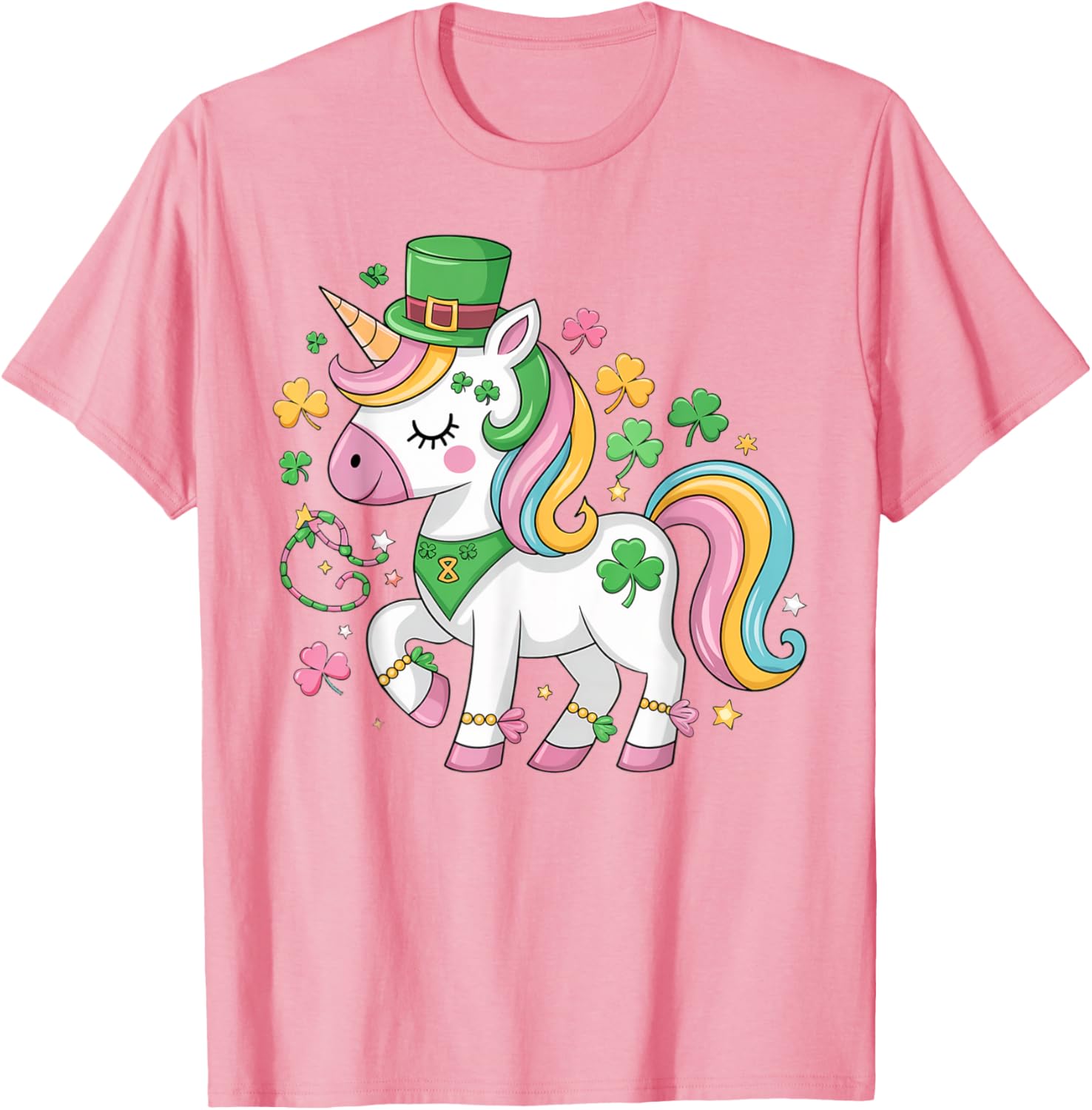 Cute Girls St Patricks Day Unicorn Shamrock Lepricorn T-Shirt for Kids - 8