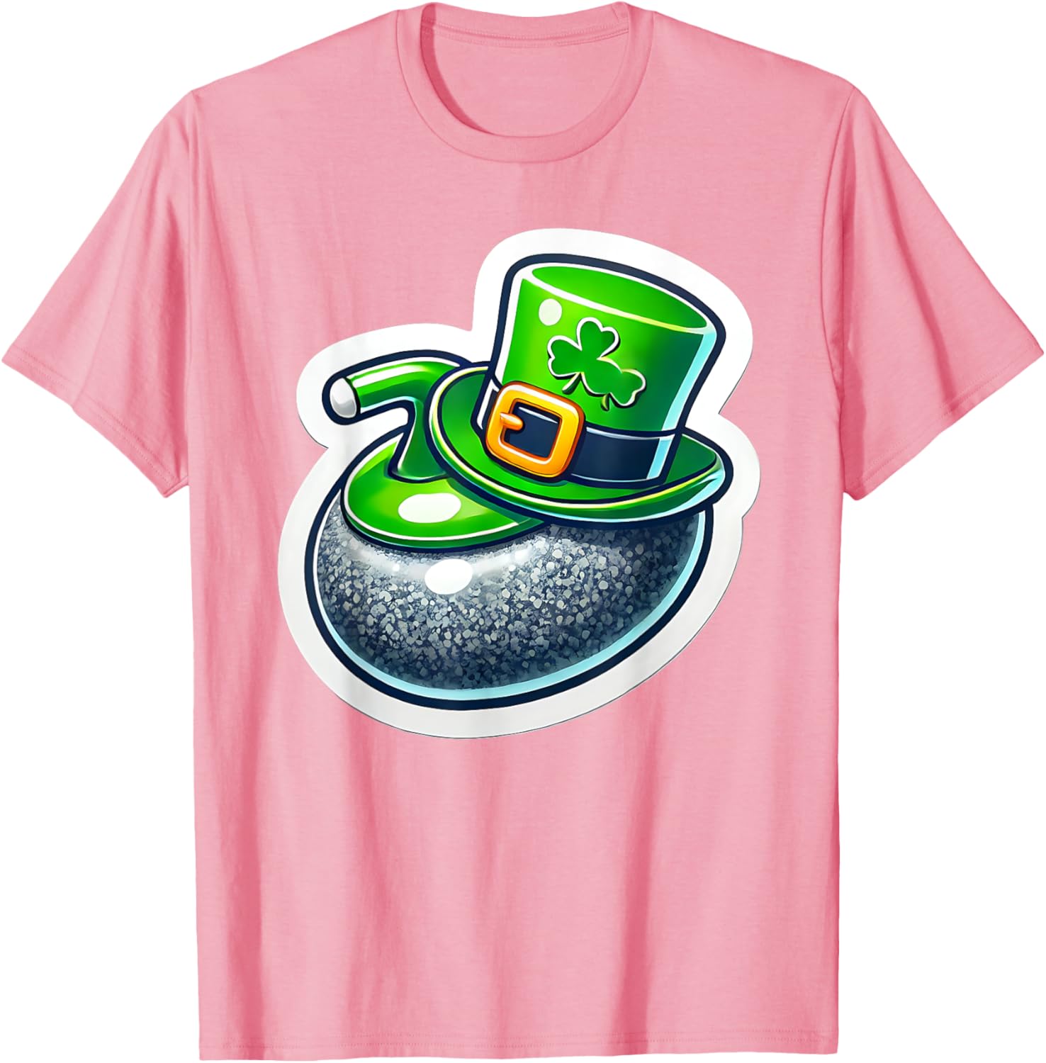 St. Patrick's Day Curling Stone Hat Irish Spirit Funny T-Shirt for Fun - 23