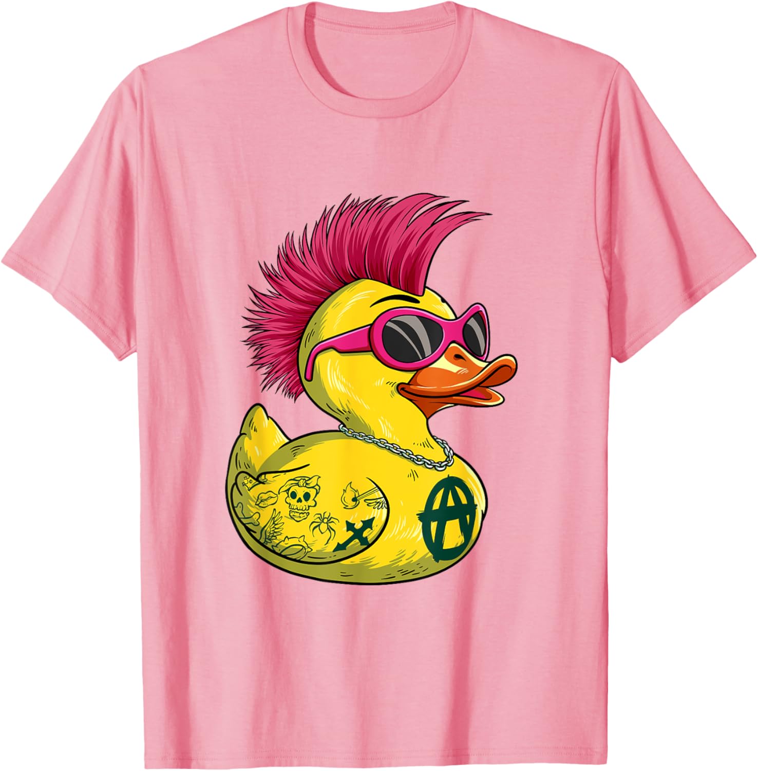 Punk Duck Rocker T-Shirt for Bold Style Lovers - Unique Fashion Statement - 4