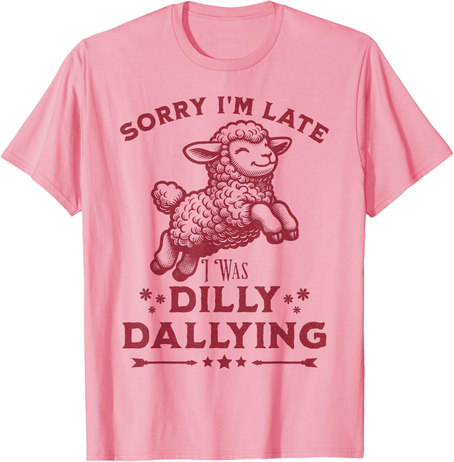 Cute Lamb Sorry I'm Late Dilly Dallying Baby T-Shirt for Kids - 7