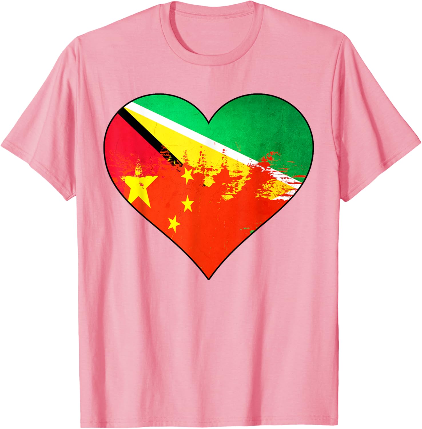 Guyanese and Chinese Heritage Flag T-Shirt for Cultural Pride and Style - 2