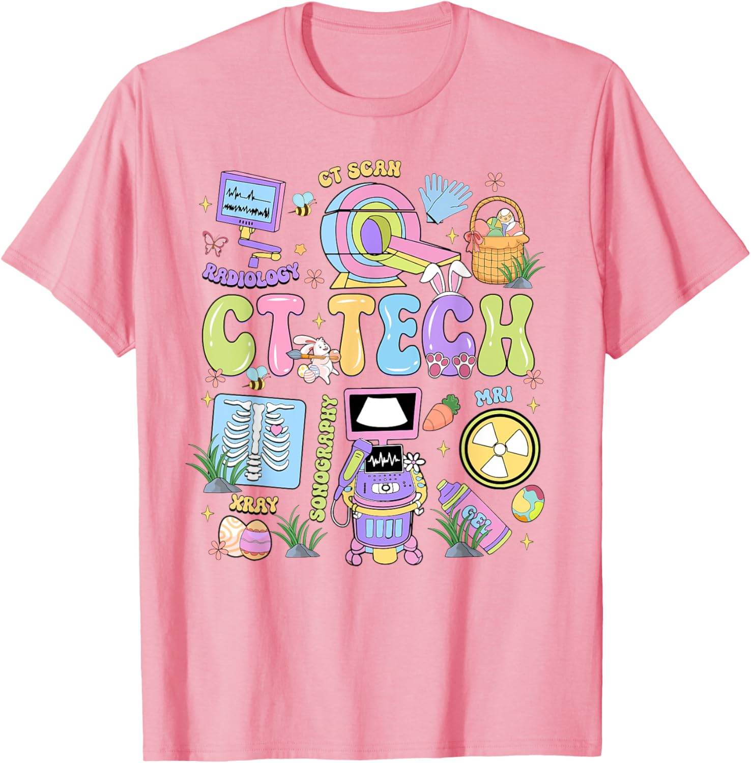 Happy Easter Day Hoppy CT Scan Tech T-Shirt for Radiology Professionals - 8
