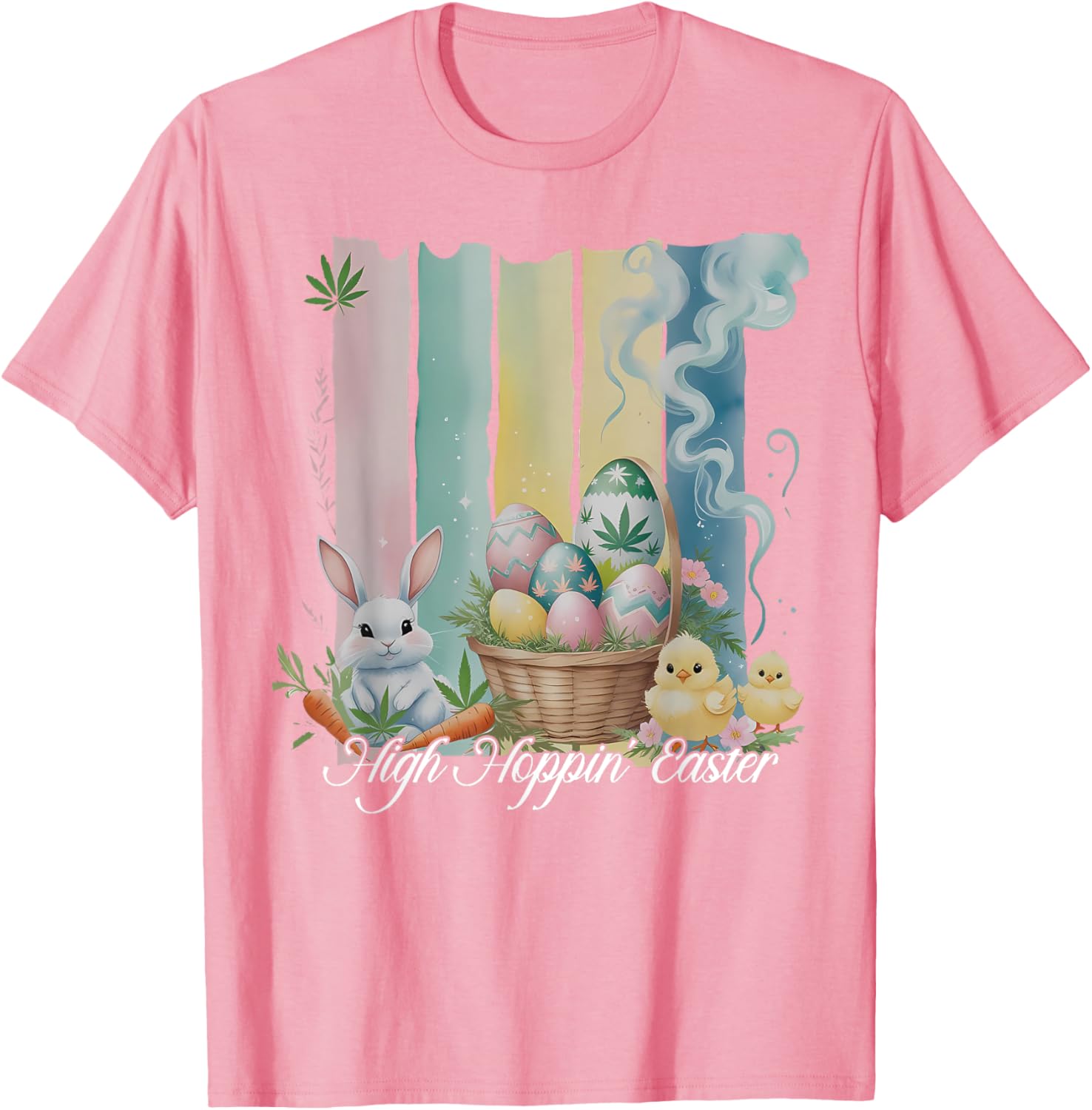 Easter Bunny Eggs Flower Cannabis Weed Stoner T-Shirt for Fun Loving Fans - 5