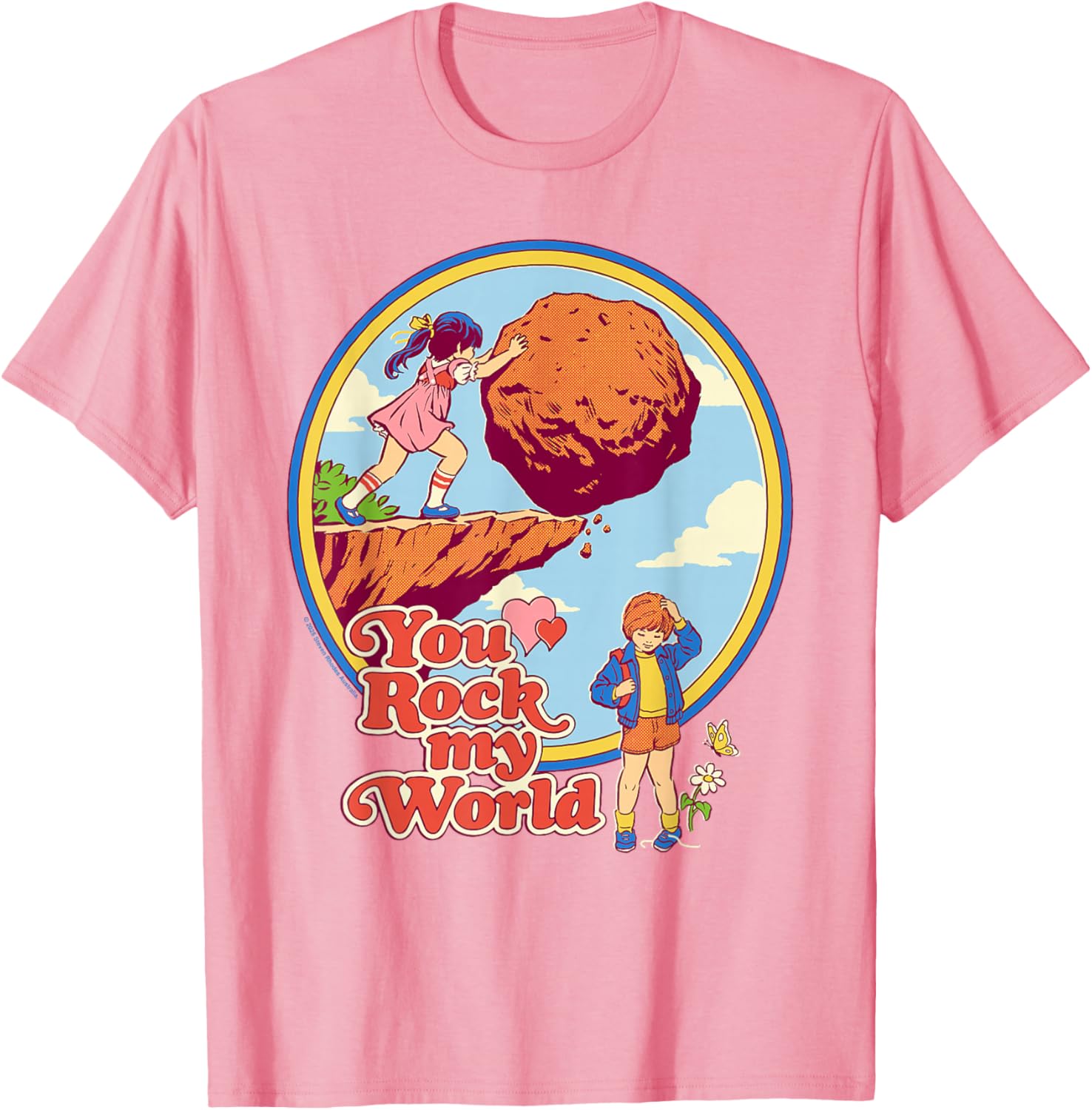 Rock My World Valentine's Sarcastic Vintage Funny T-Shirt for Adults - 4