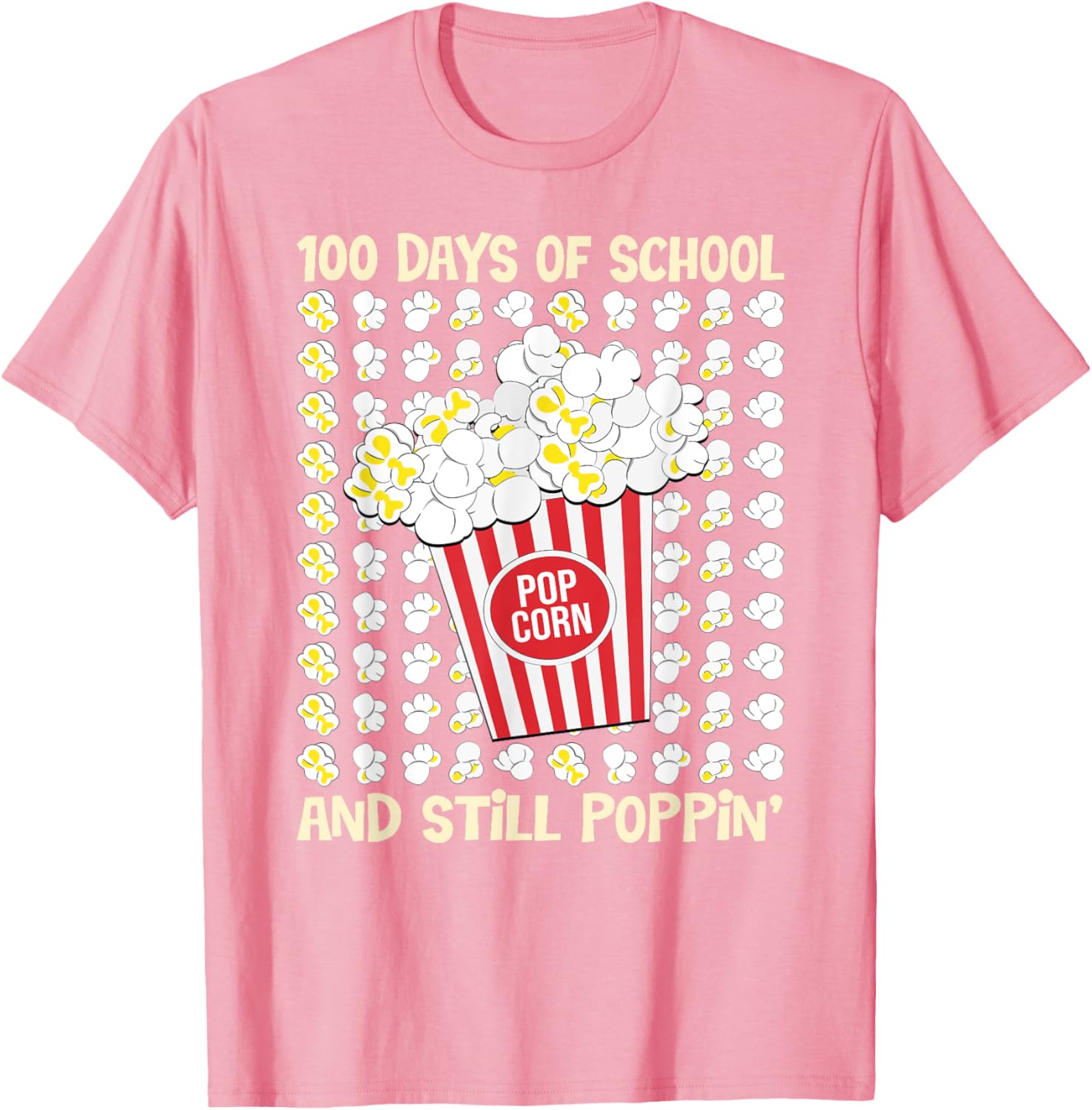100 Days of School Loving Popcorn T-Shirt for Kids and Adults - 9