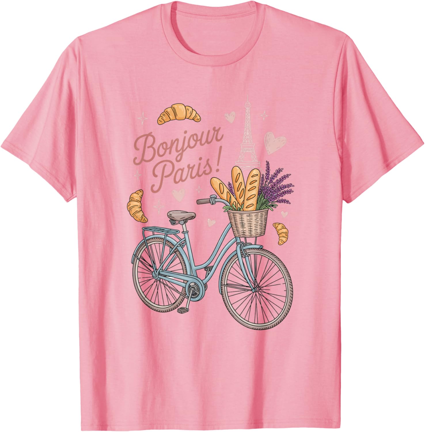 Cute Paris Eiffel Tower Bicycle T-Shirt for Travel Lovers - 5