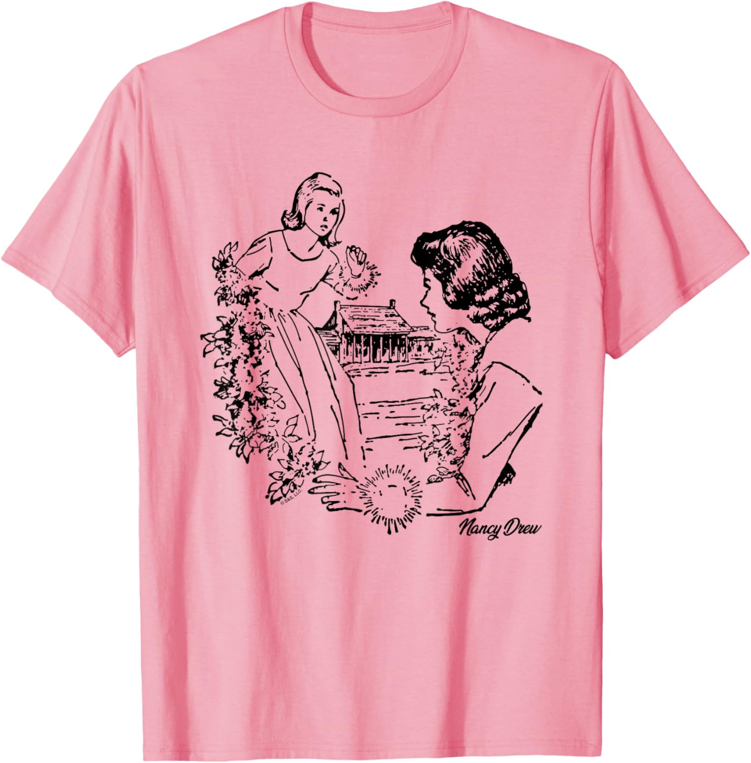 Nancy Drew Garden Illustration T-Shirt - Chic and Stylish Women's Apparel - 8