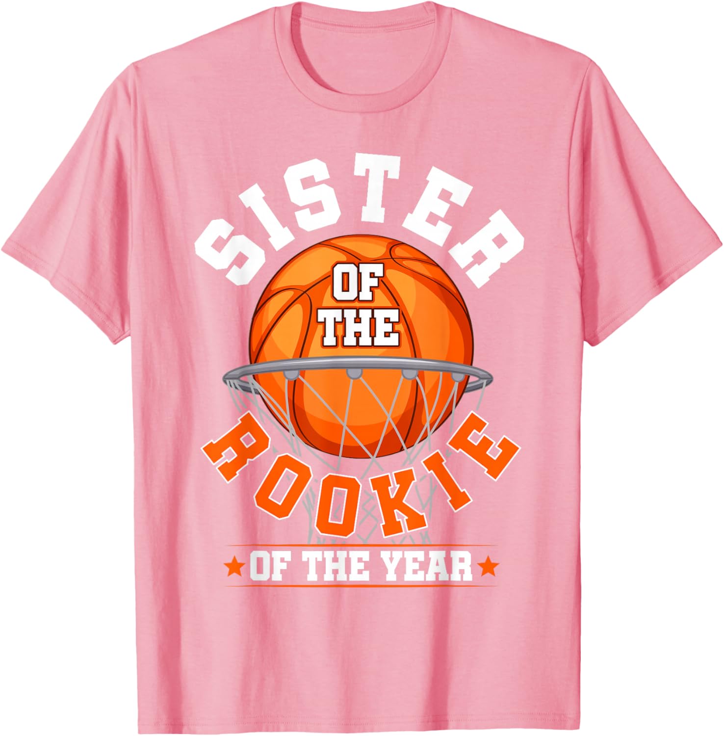 Adorable Sister of Rookie 1st Birthday Basketball Family Matching T-Shirt - 27
