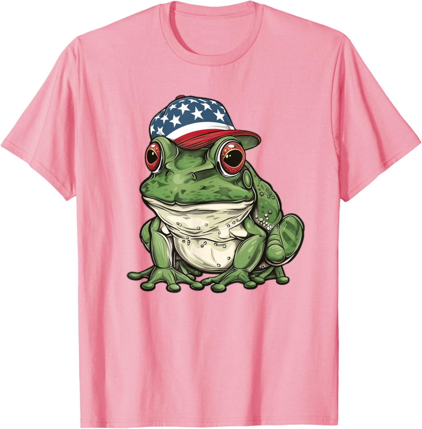 American Bullfrog T-Shirt with USA Hat – Fun and Unique Apparel - 2