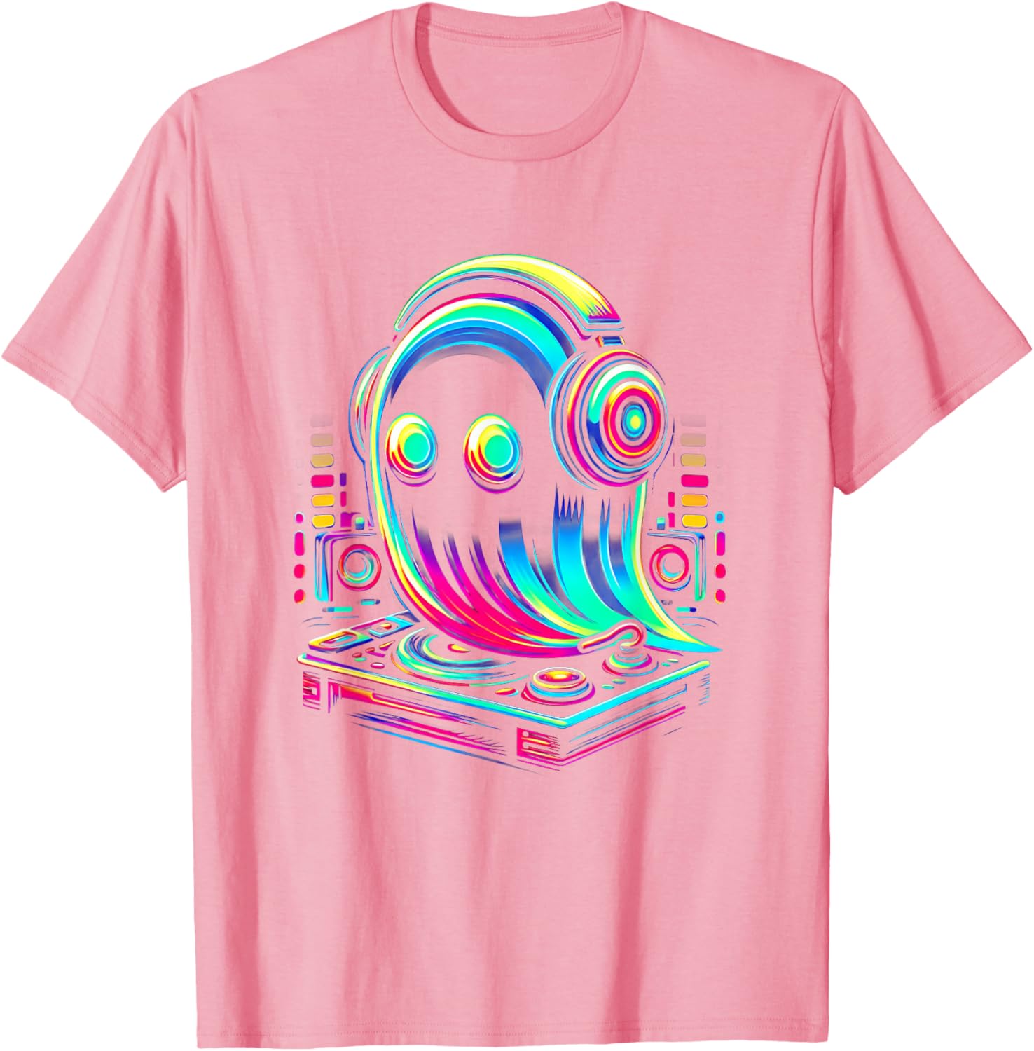 Ghost Optical EDM Rave DJ T-Shirt for House Music Festival Fans - 4