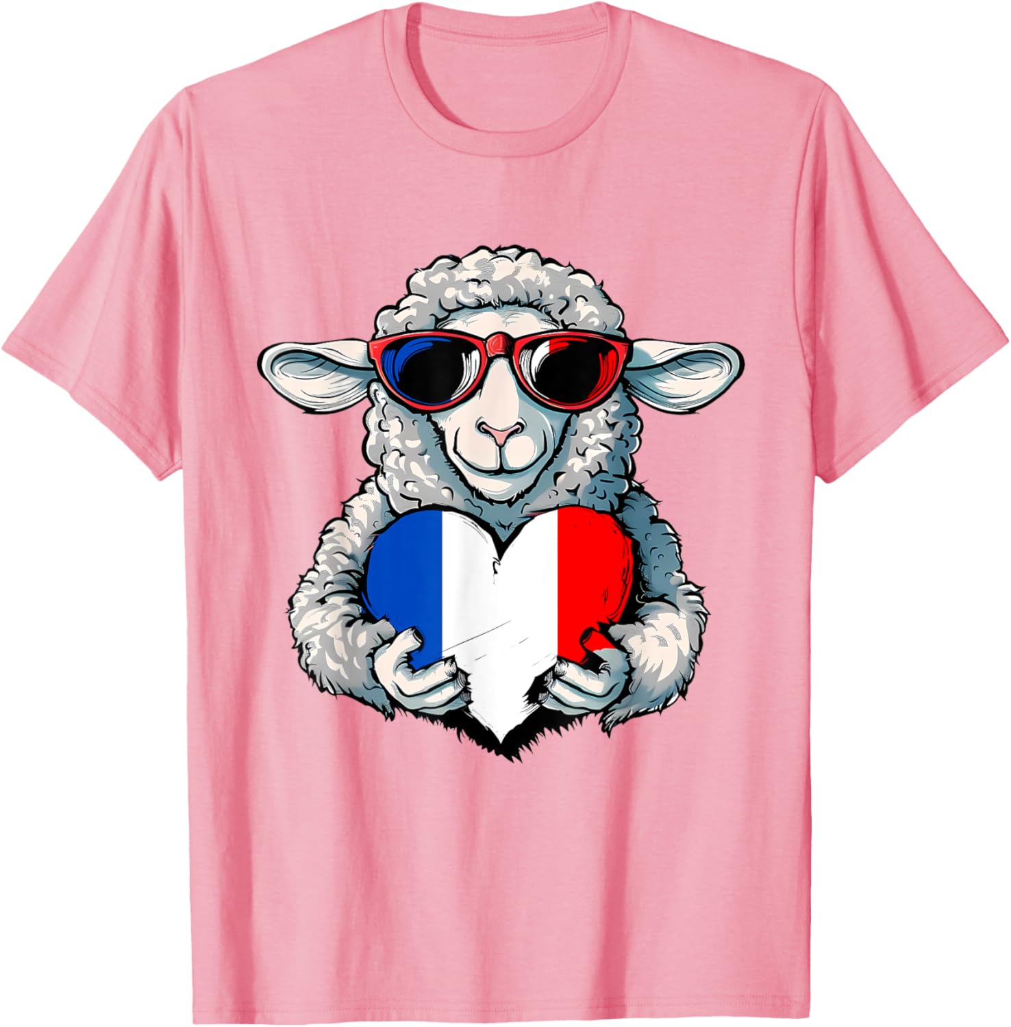 French Pride T-Shirt with France Flag and Sheep Design for Stylish Wear - 13