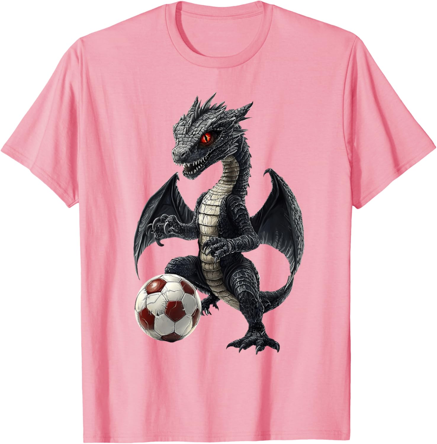 Fun Dragon Playing Soccer T-Shirt for Kids and Adults - Cute Sports Tee - 11