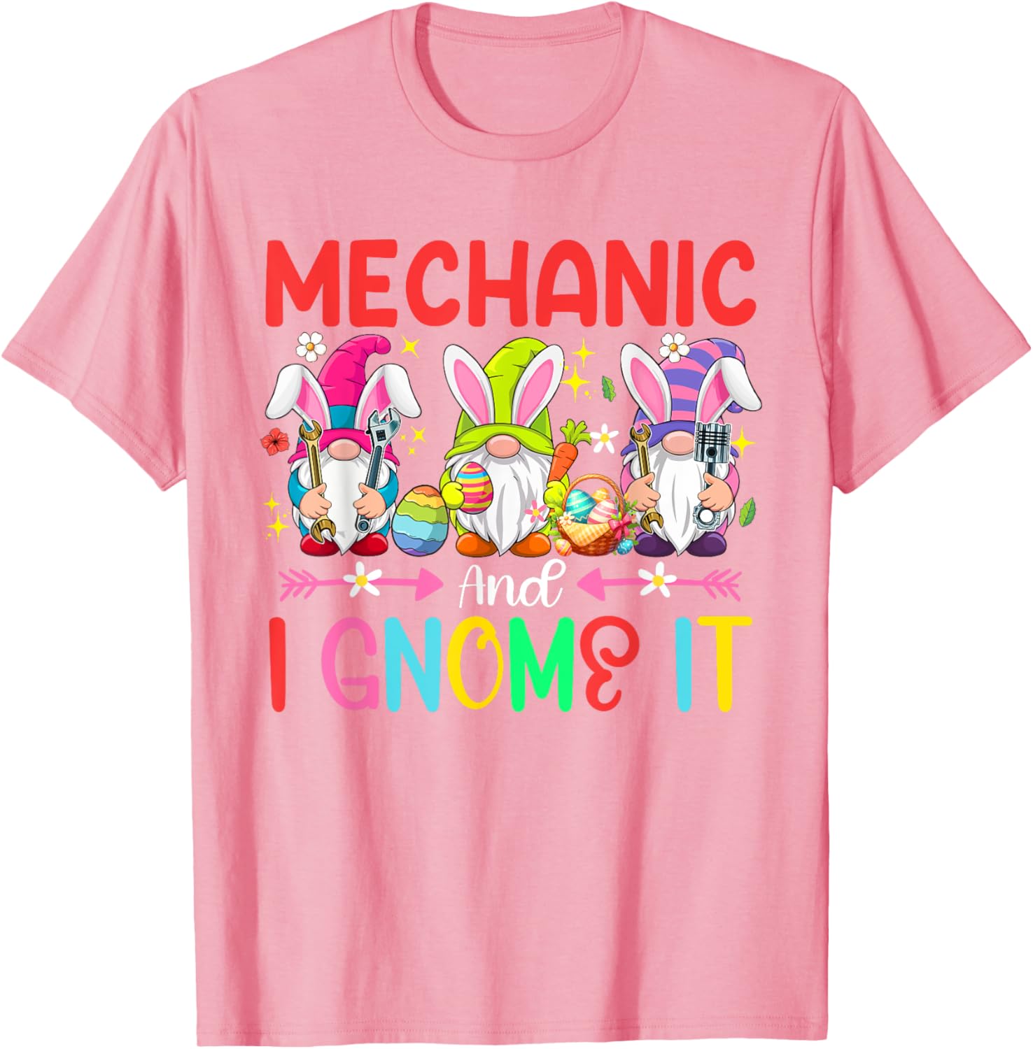 Funny Mechanic and Gnomes Easter Job Team T-Shirt for Gnome Lovers - 3