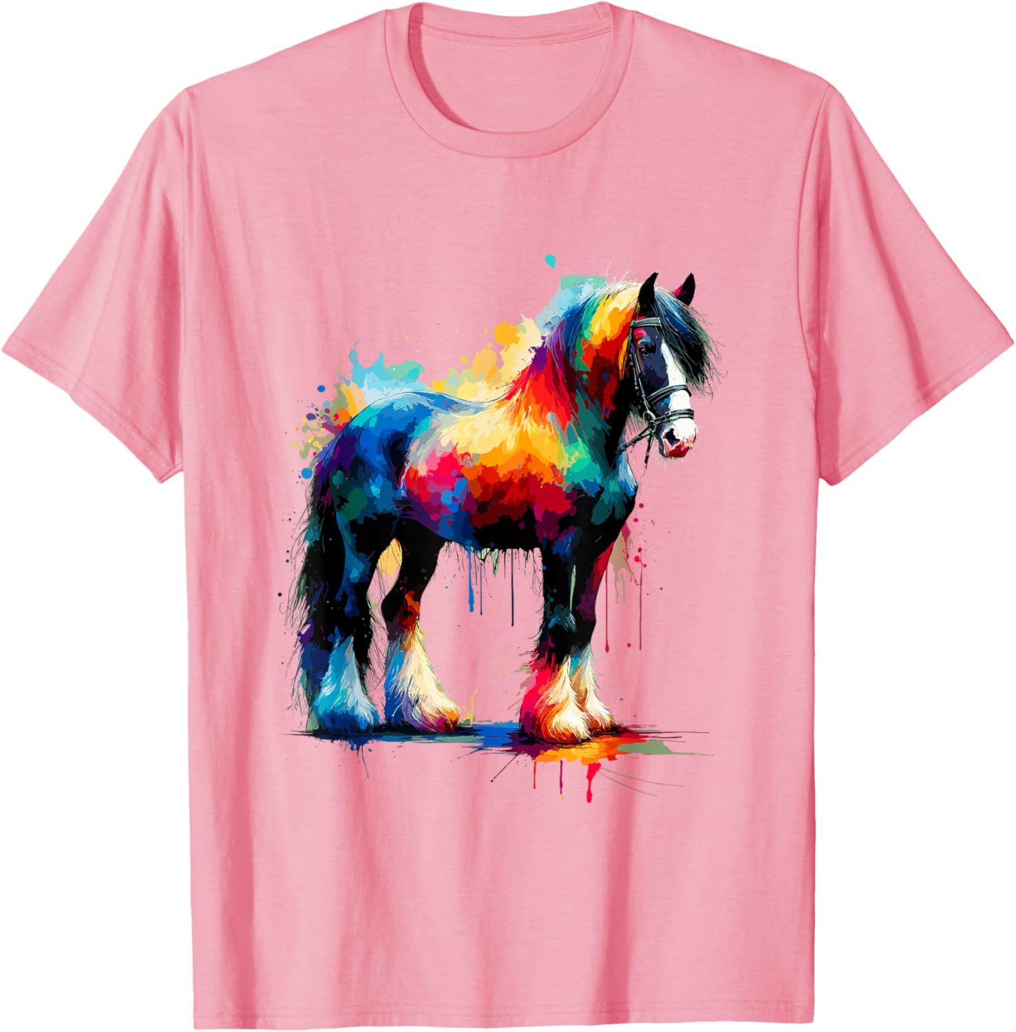 Splash Art Gypsy Vanner Horse T-Shirt for Equestrian Lovers - 16
