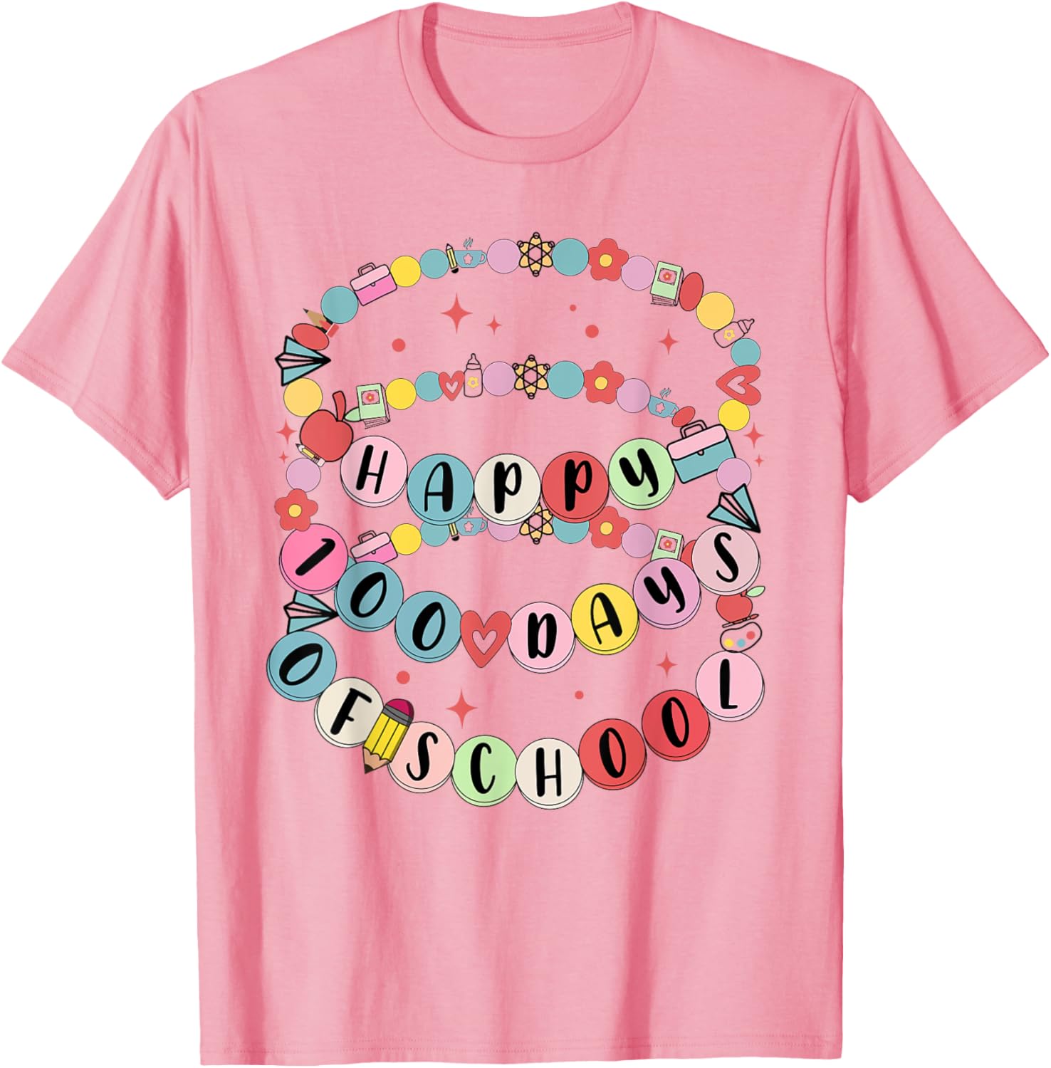 Cute Little Girl 100 Days Of School Friendship Bracelet T-Shirt - 27