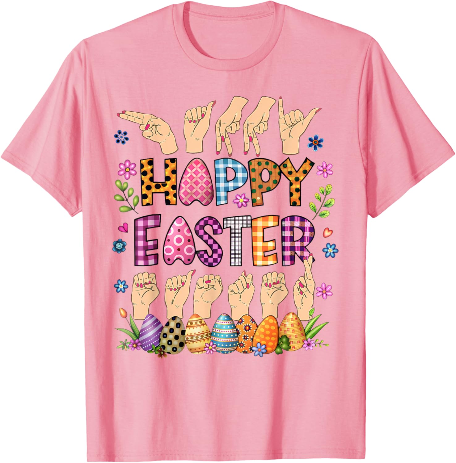 Happy Easter Eggs ASL Teacher T-Shirt for Fun Celebrations - 14