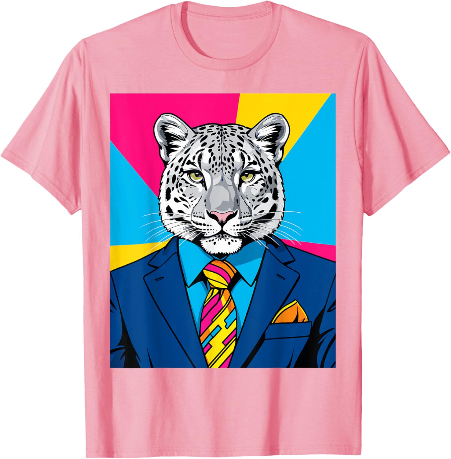 Pop Art Snow Leopard Business Suit T-Shirt Trendy Unique Fashion Wear - 23