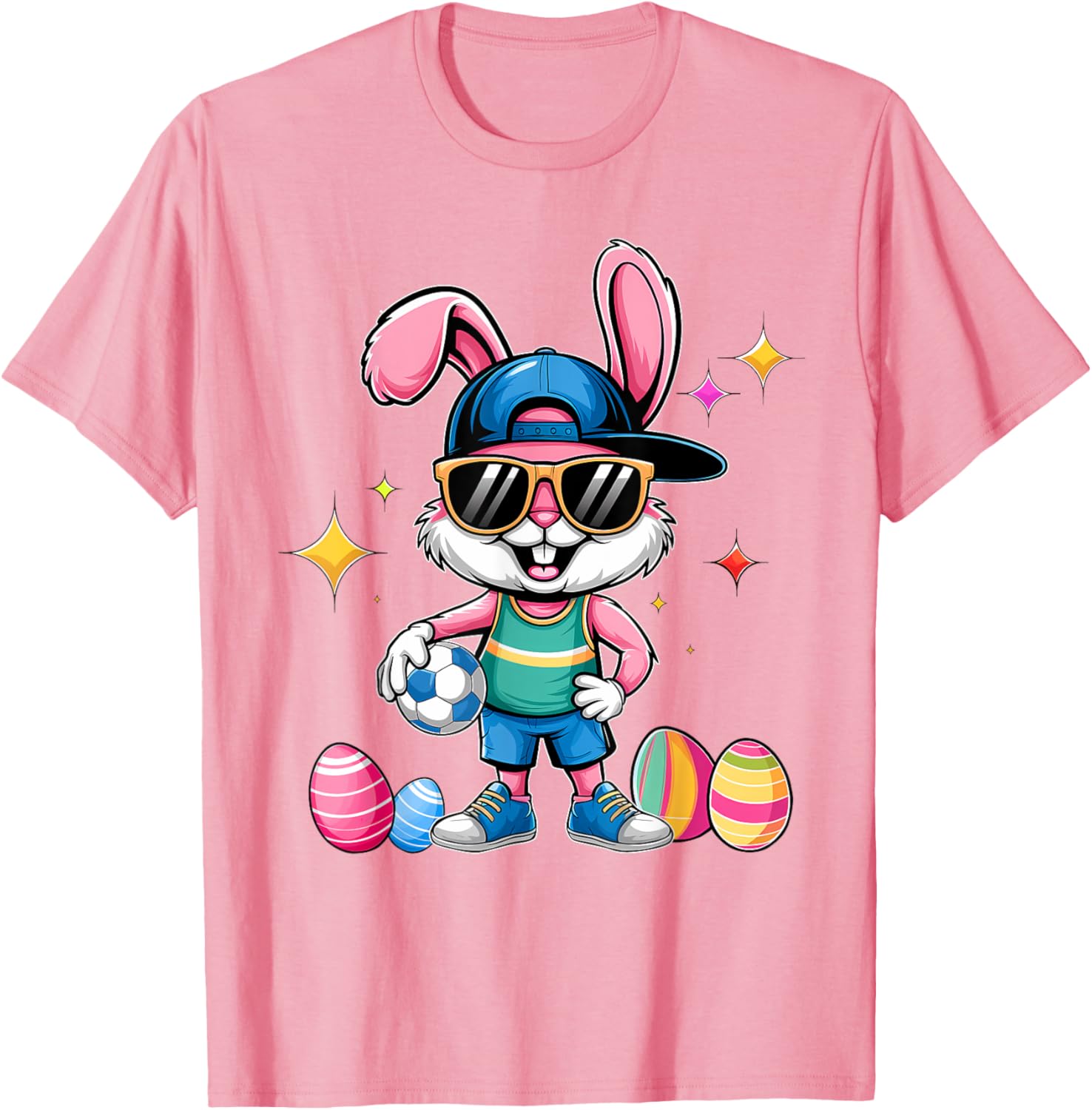 Happy Easter Bunny Soccer Kids T-Shirt for Boys Fun Sports Wear - 1