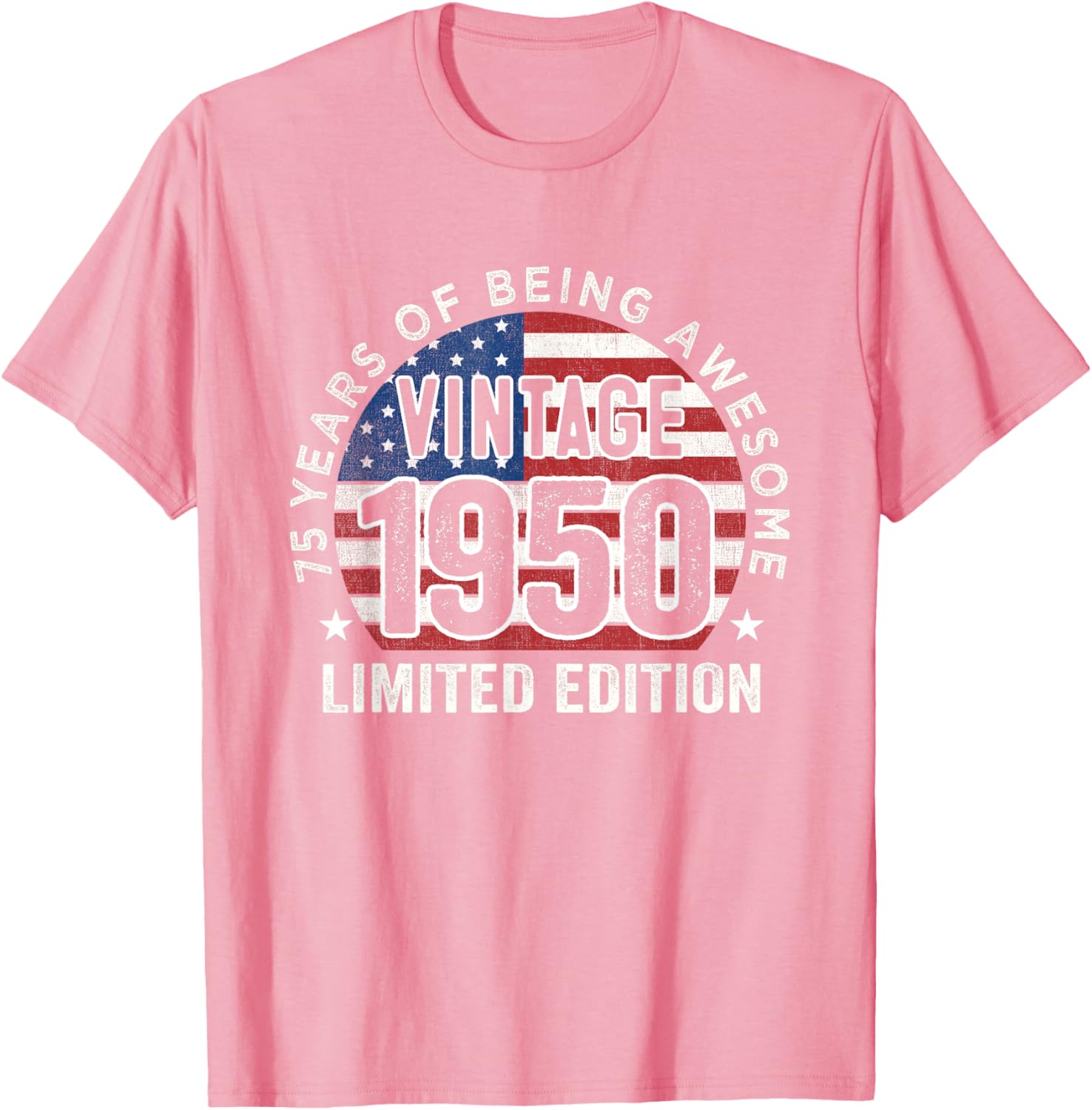 Vintage 1950s 75th Birthday Gift T-Shirt for Men with USA Flag Design - 9
