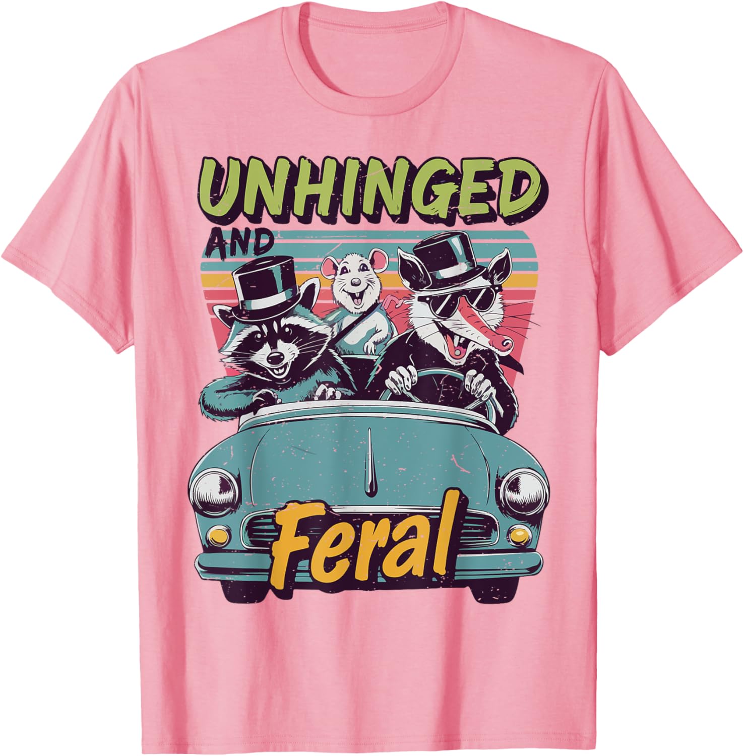 Funny Unhinged Feral Raccoon Racing Toddler Trash Panda T-Shirt - 17