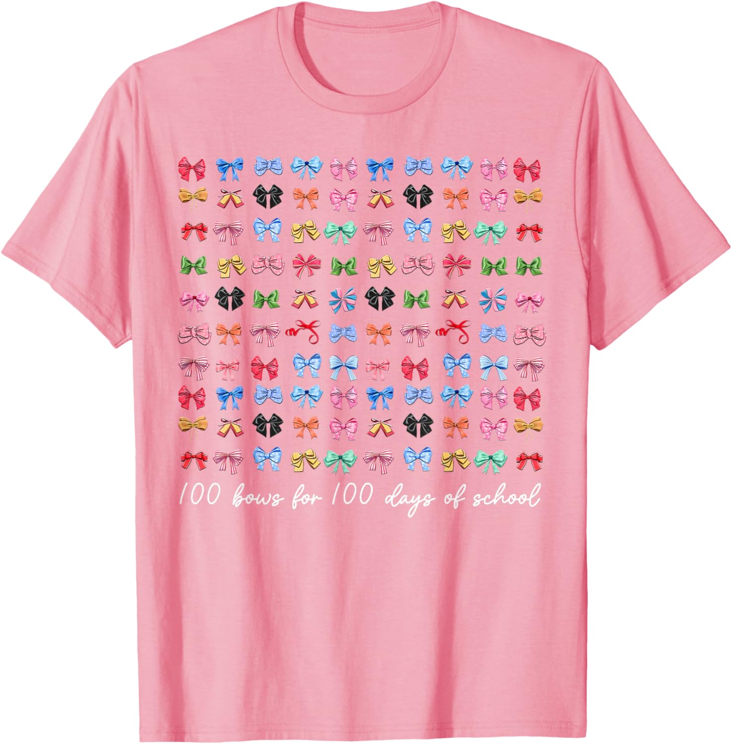100 Bows For 100 Days Of School T-Shirt for Teachers and Kids - 11