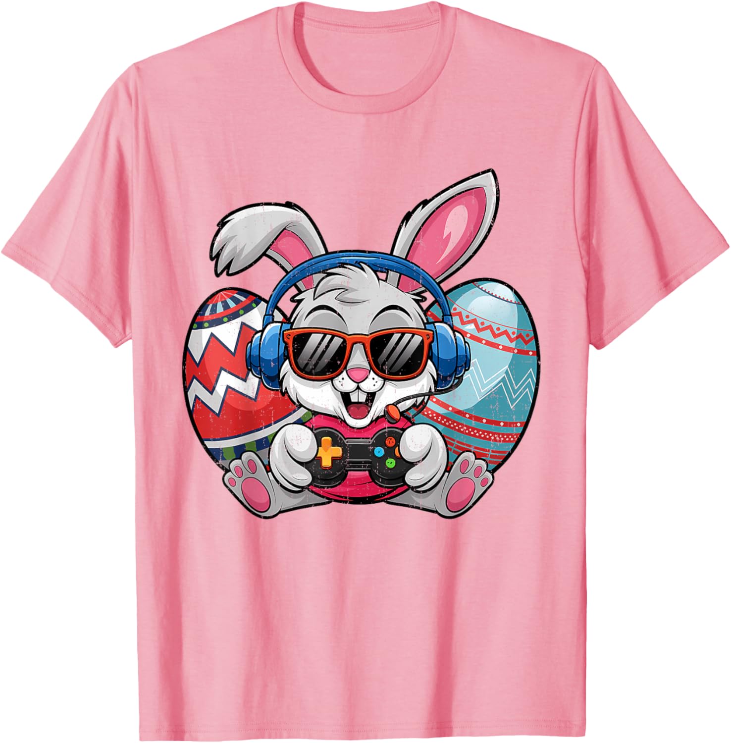 Cute Easter Bunny Playing Video Game Kids T-Shirt for Boys - 5