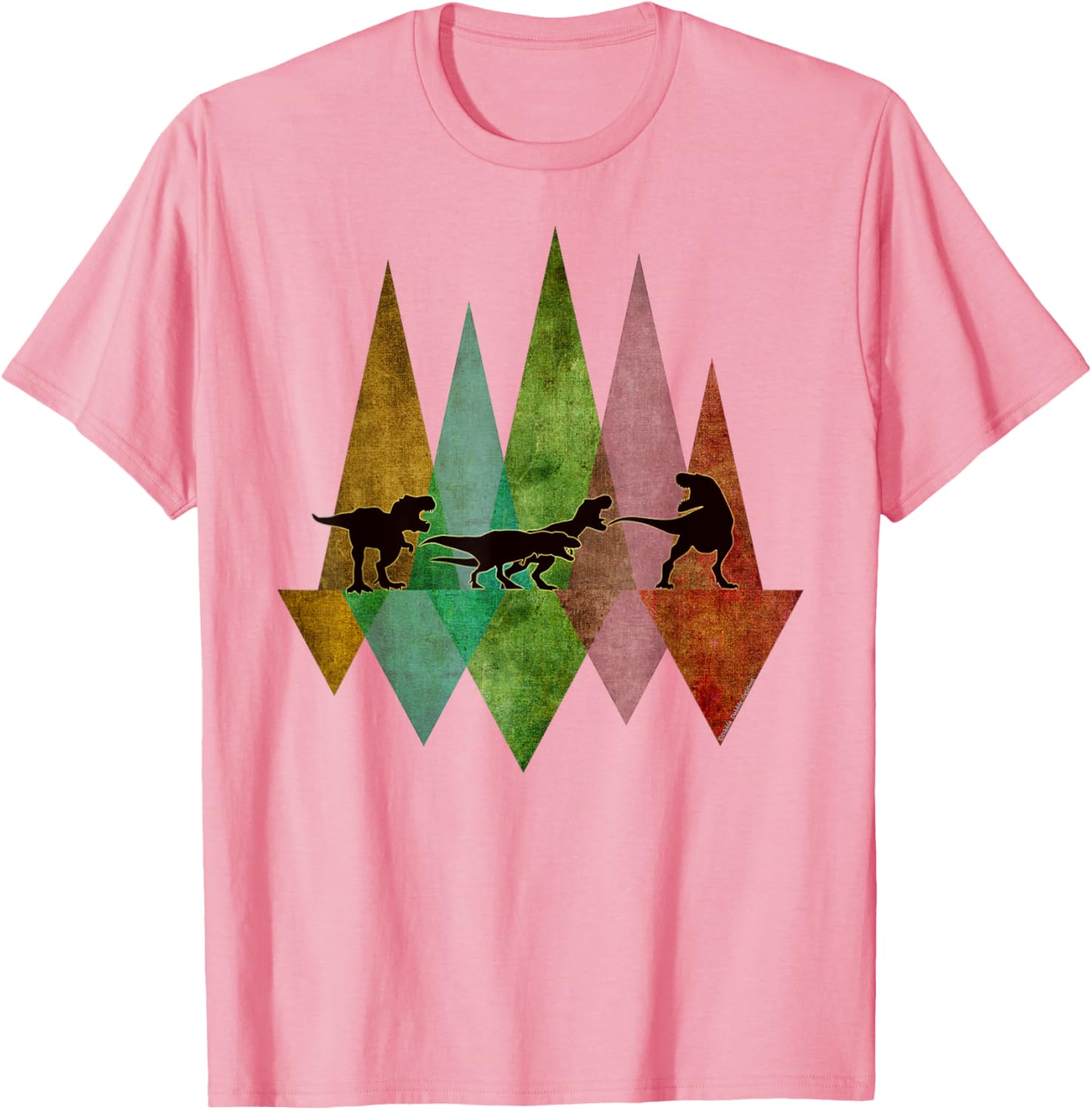 Cute T-Rex Dinosaur March Geometric Scene T-Shirt for Kids - 10