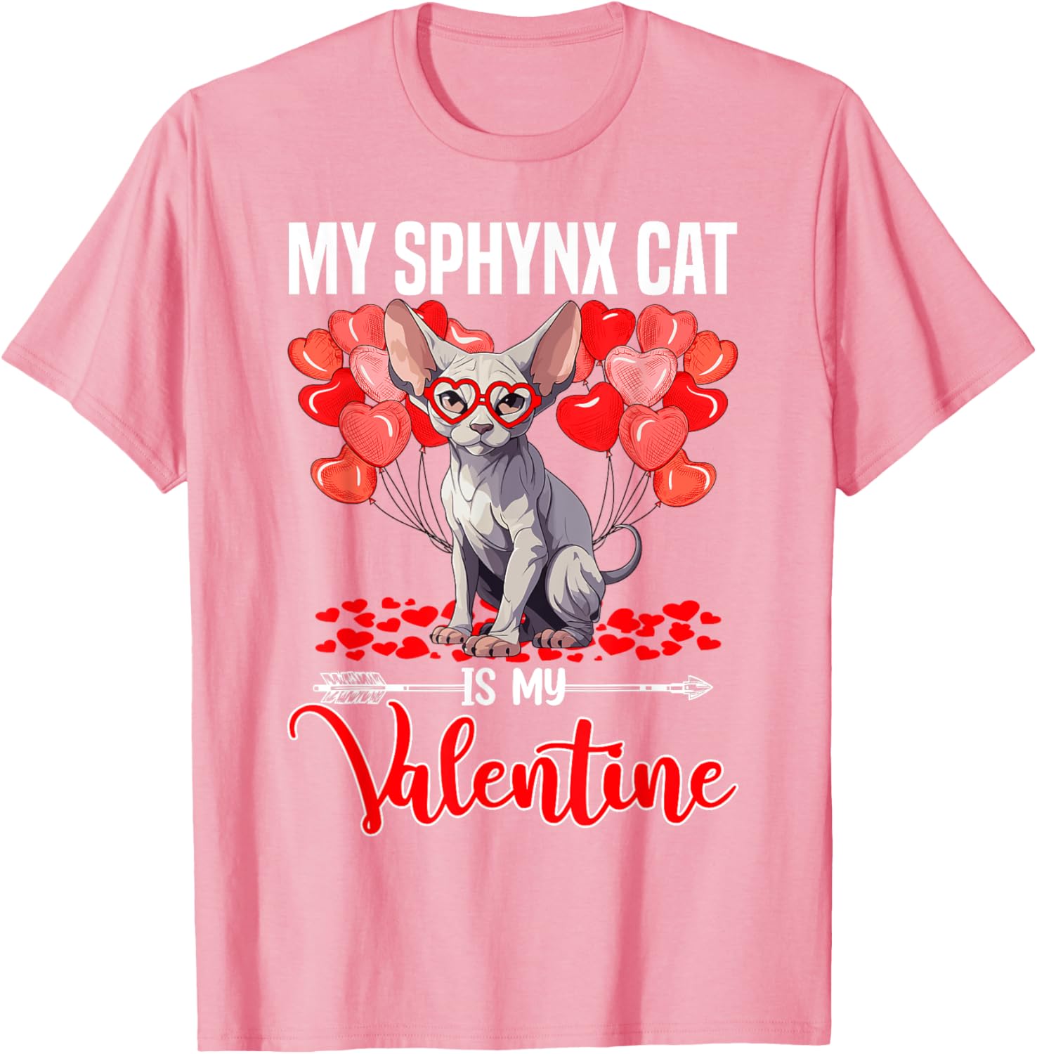 Cute Sphynx Cat Valentine T-Shirt for Boys and Girls - Perfect Gift! - 4