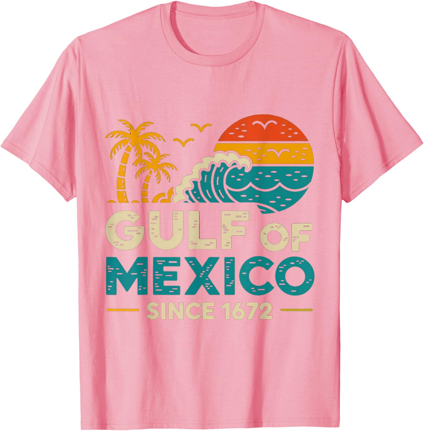 Gulf of Mexico Since 1672 Retro Vintage T-Shirt for Casual Style - 16