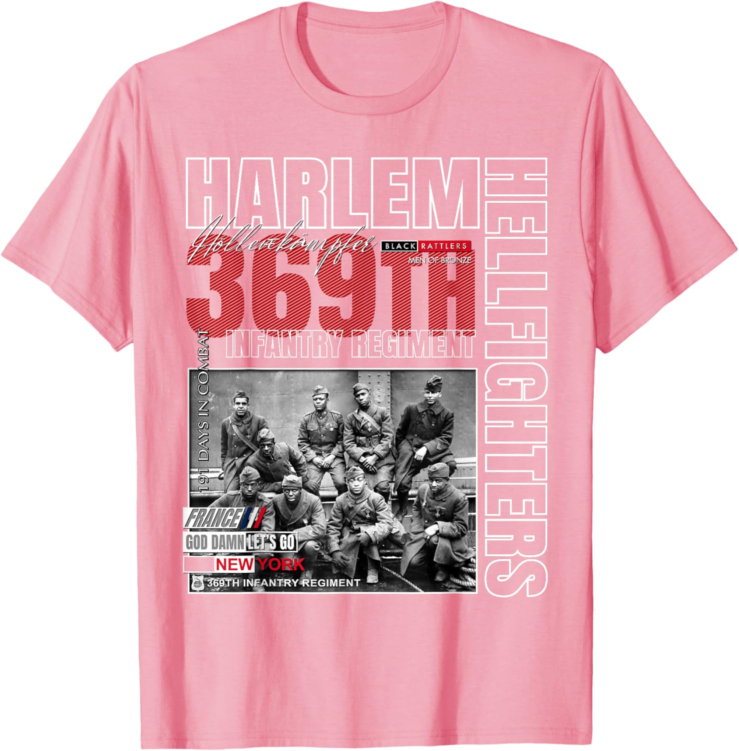Harlem Hellfighters Tribute T-Shirt for Adults & Kids - Black Classic Fit - 8
